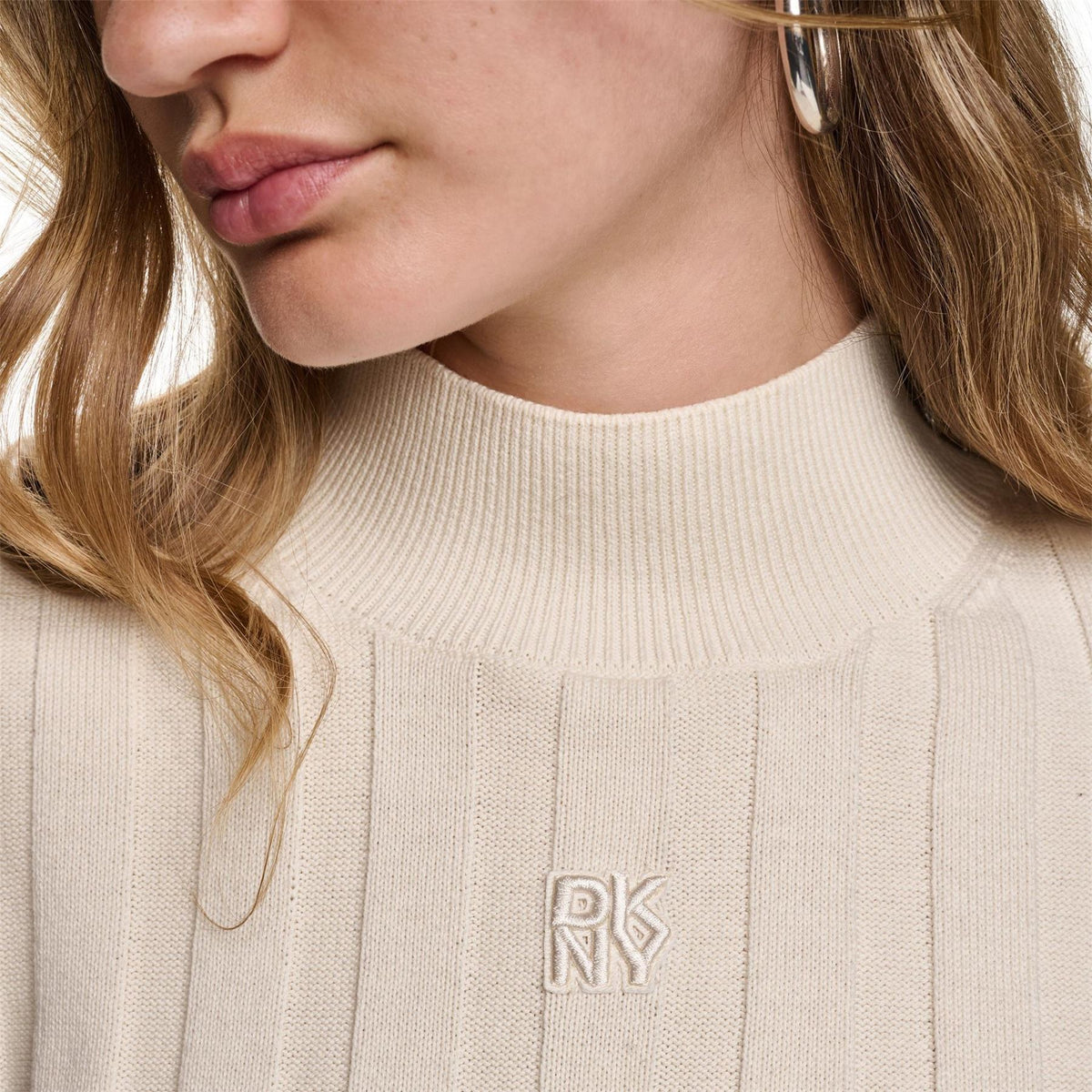 DKNY Rib Mock Knit
