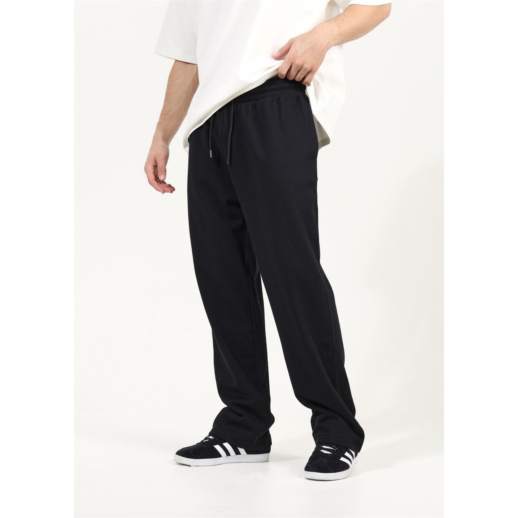 Brave Soul Wide Leg Joggers With Open Hem