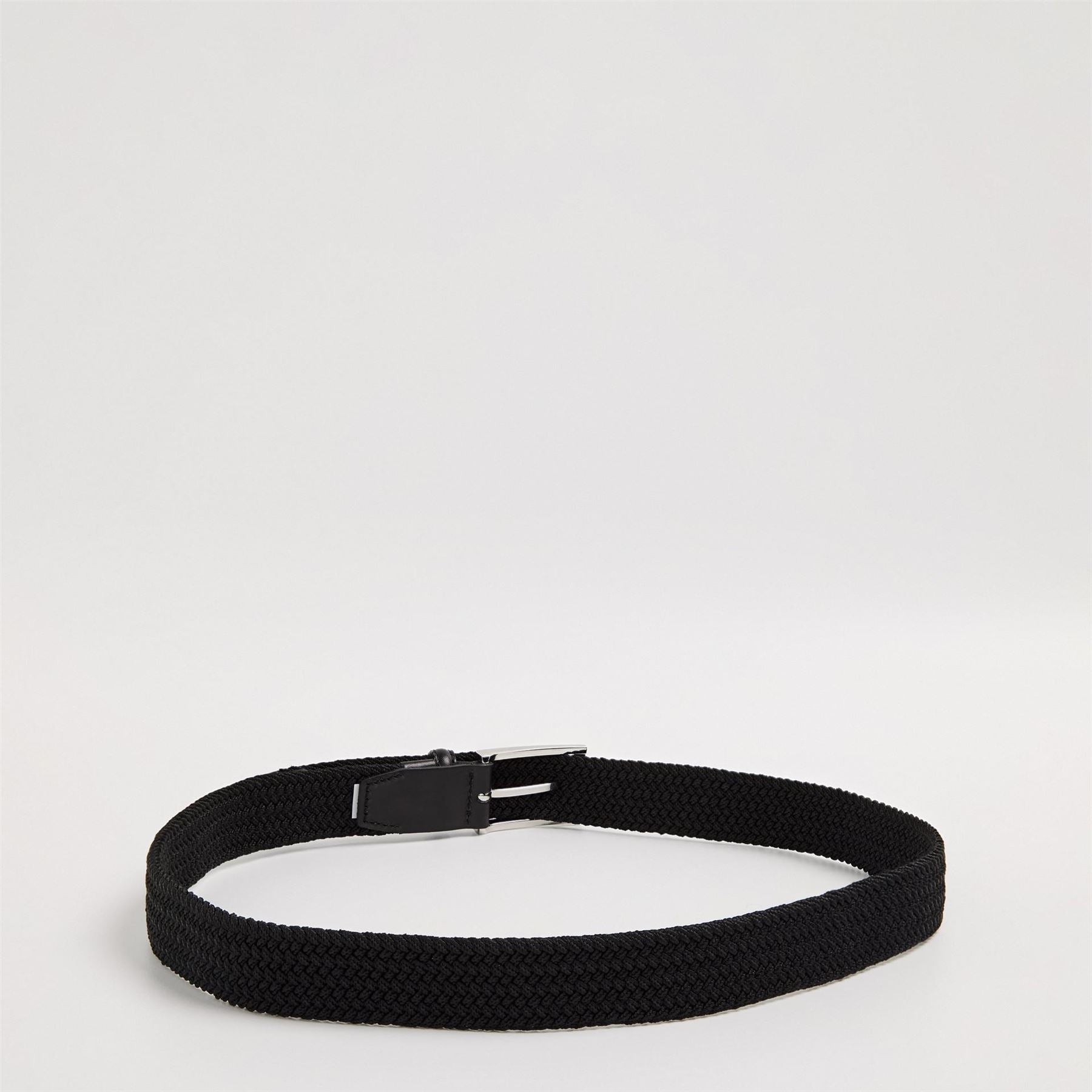 Boss Braided Leather Belt with Metal Buckle