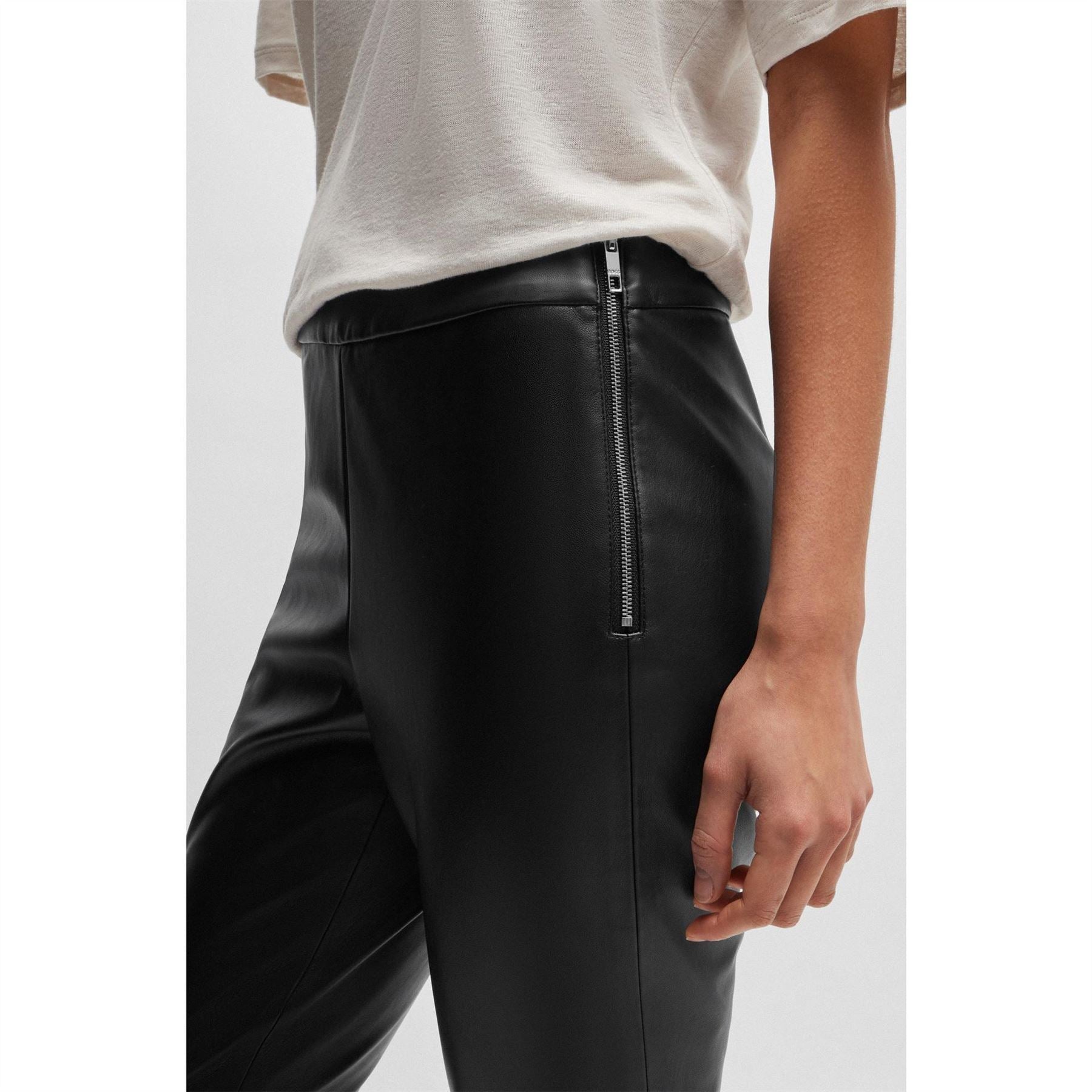 Boss Taslimah Solid Patterned Slim Trousers