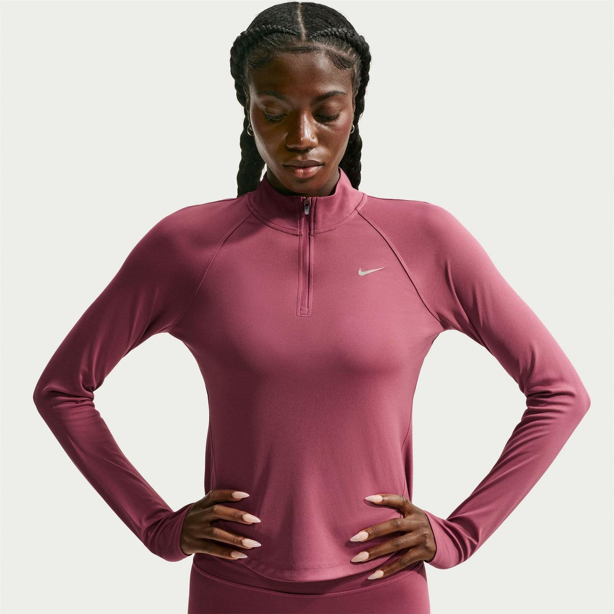 Nike Womens Pacer Long Sleeve 1 2 Zip Running Top