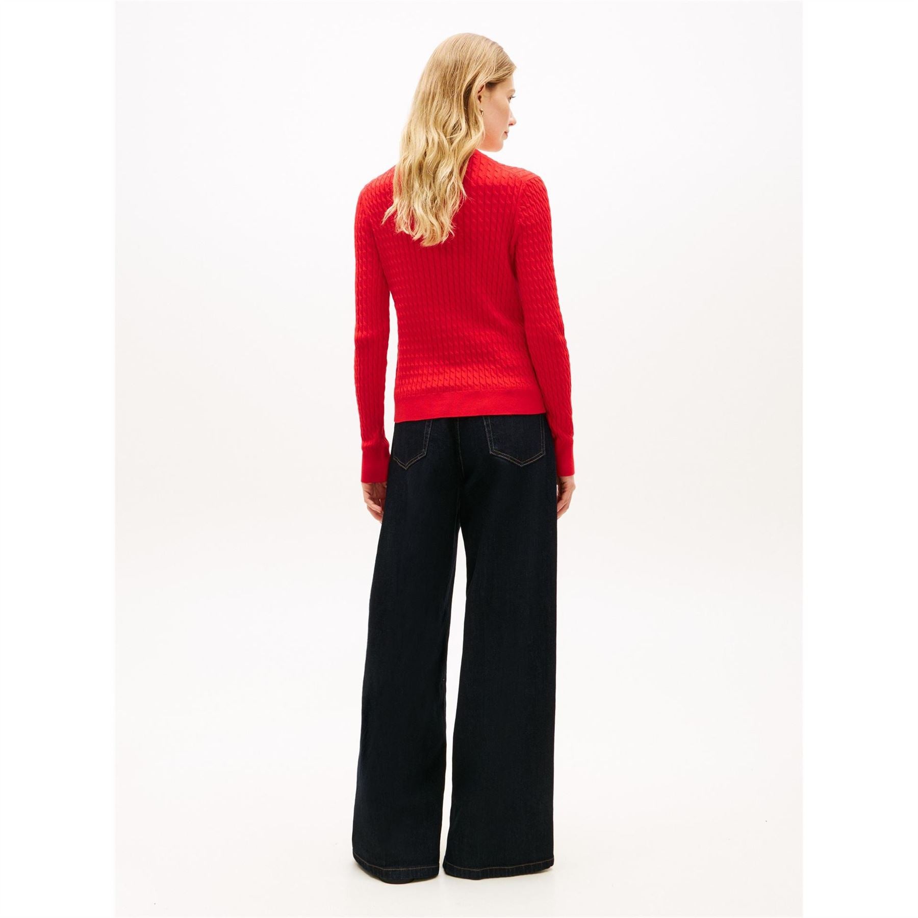 Tommy Hilfiger Cable Detail Crew Neck Long Sleeve Sweater