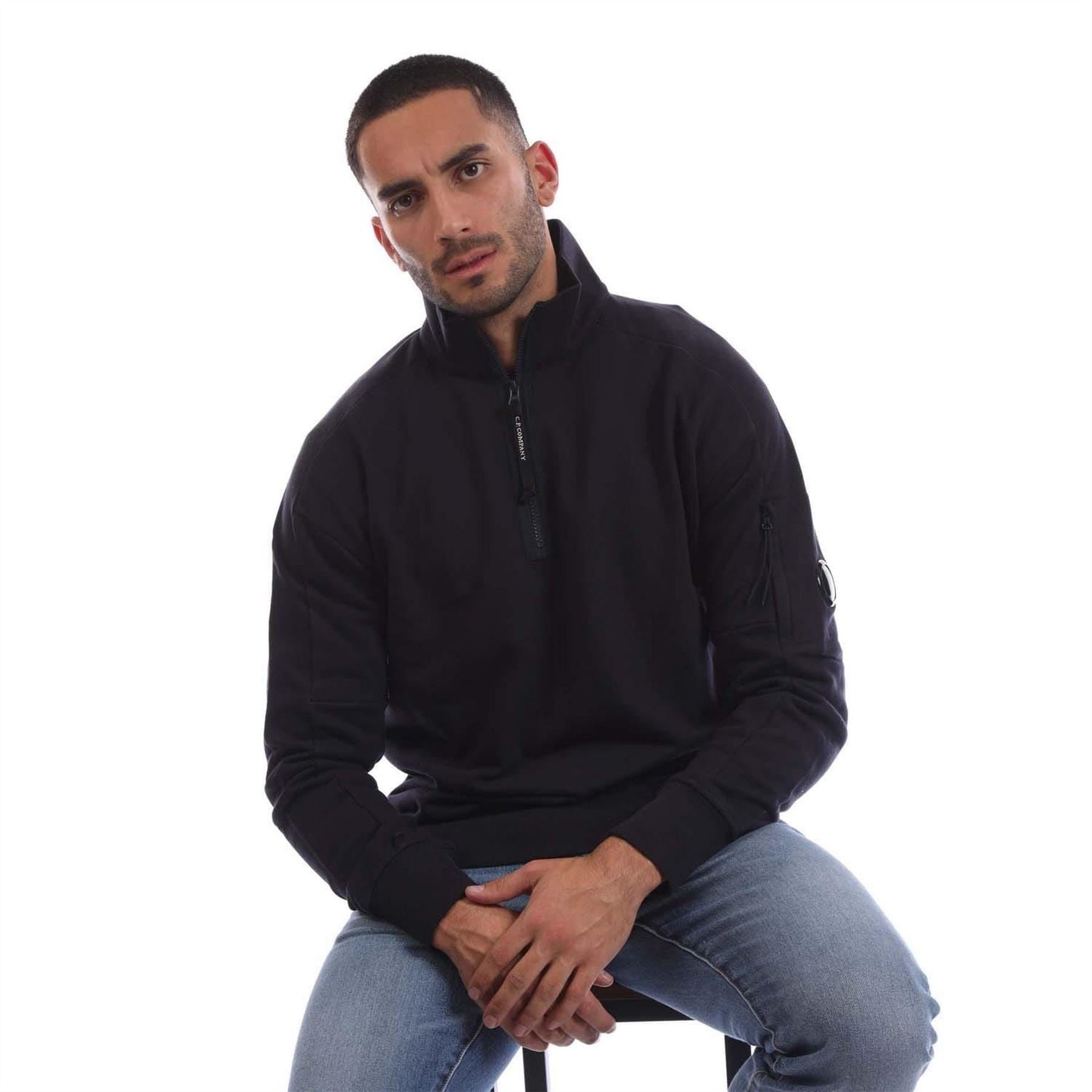 CP Company Raised Fleece Half Zip Sweatshirt