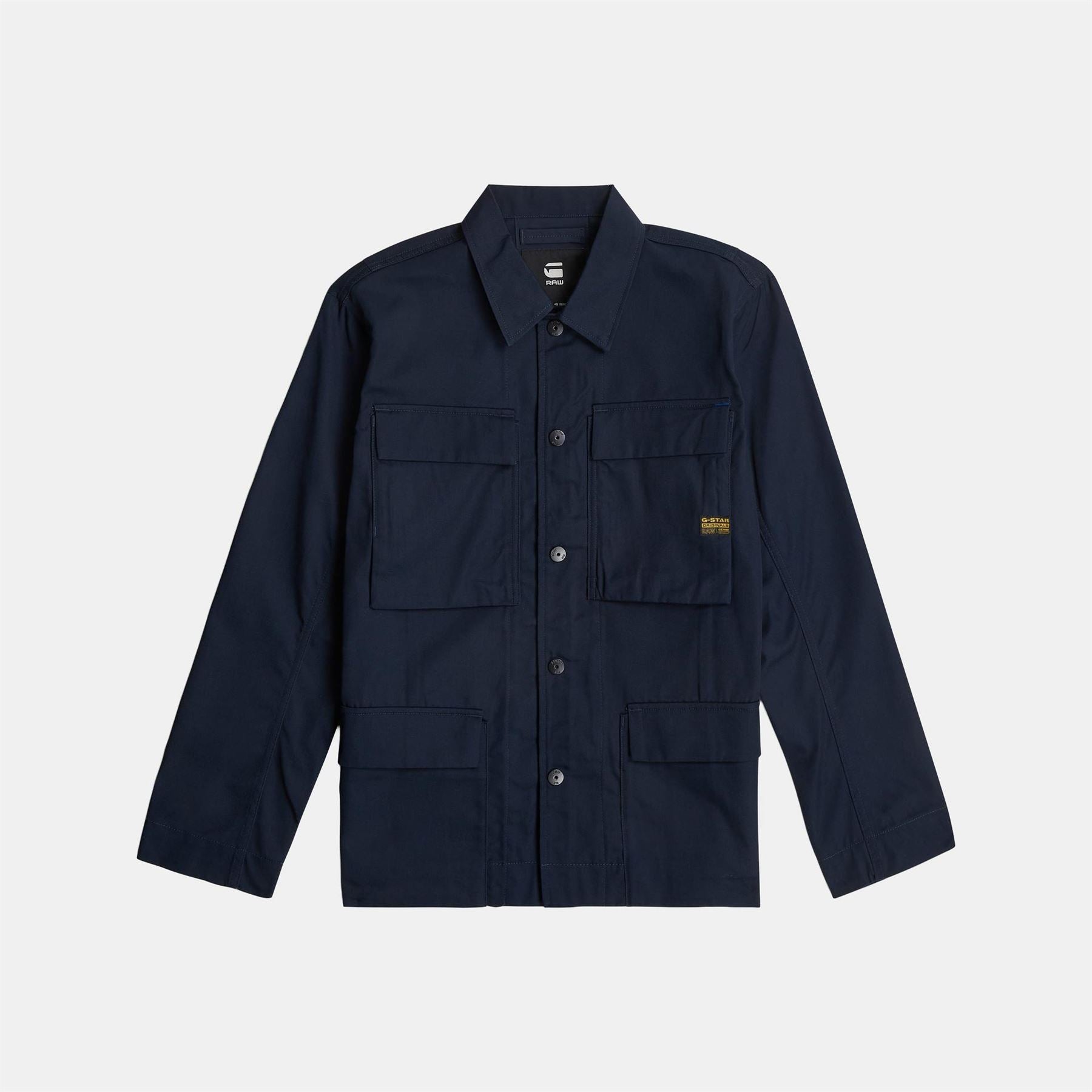 G Star Solid Patterned Overshirt with Flap Pocket