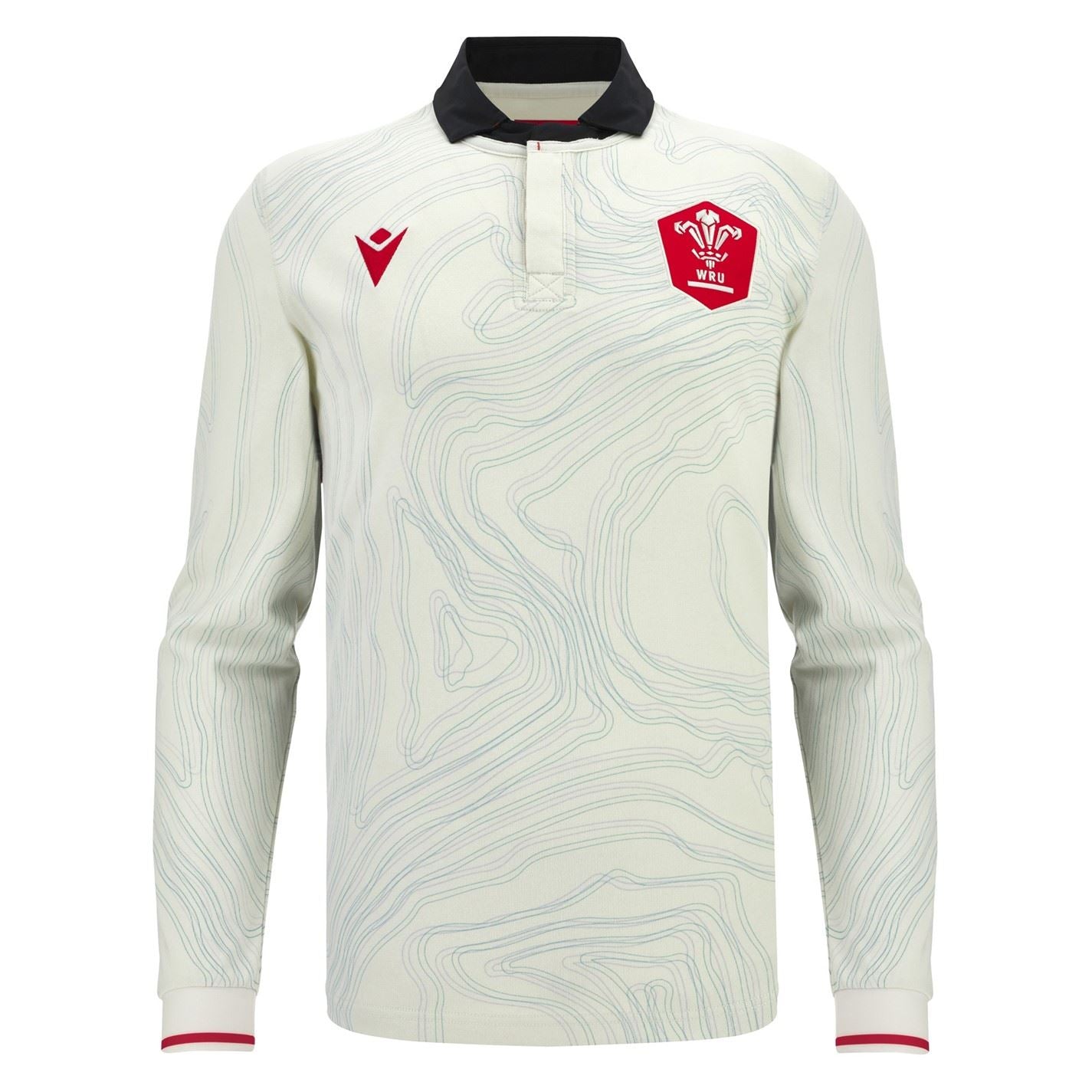 Macron Wales Rugby Away Long Sleeve Shirt 2025 2026 Adults