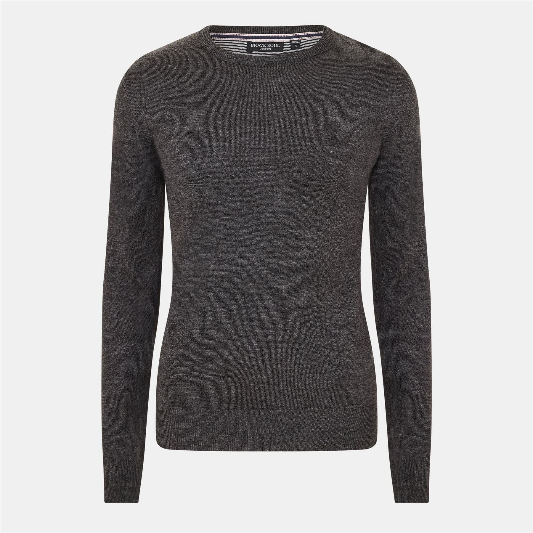 Brave Soul Crew Neck Regular Fit Long Sleeve Sweater