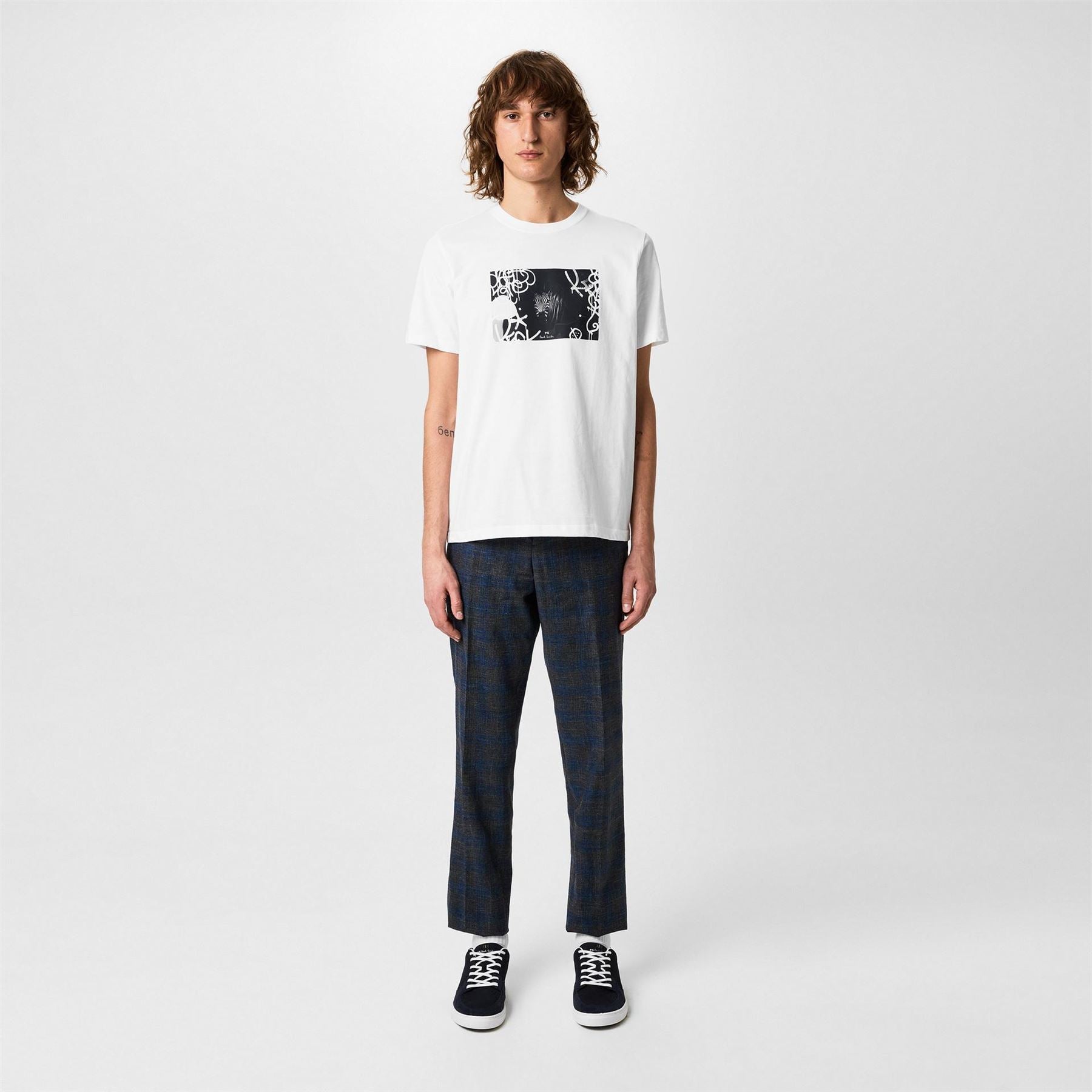 PS Paul Smith Graffiti Zebra Crew Neck Regular Fit T-Shirt