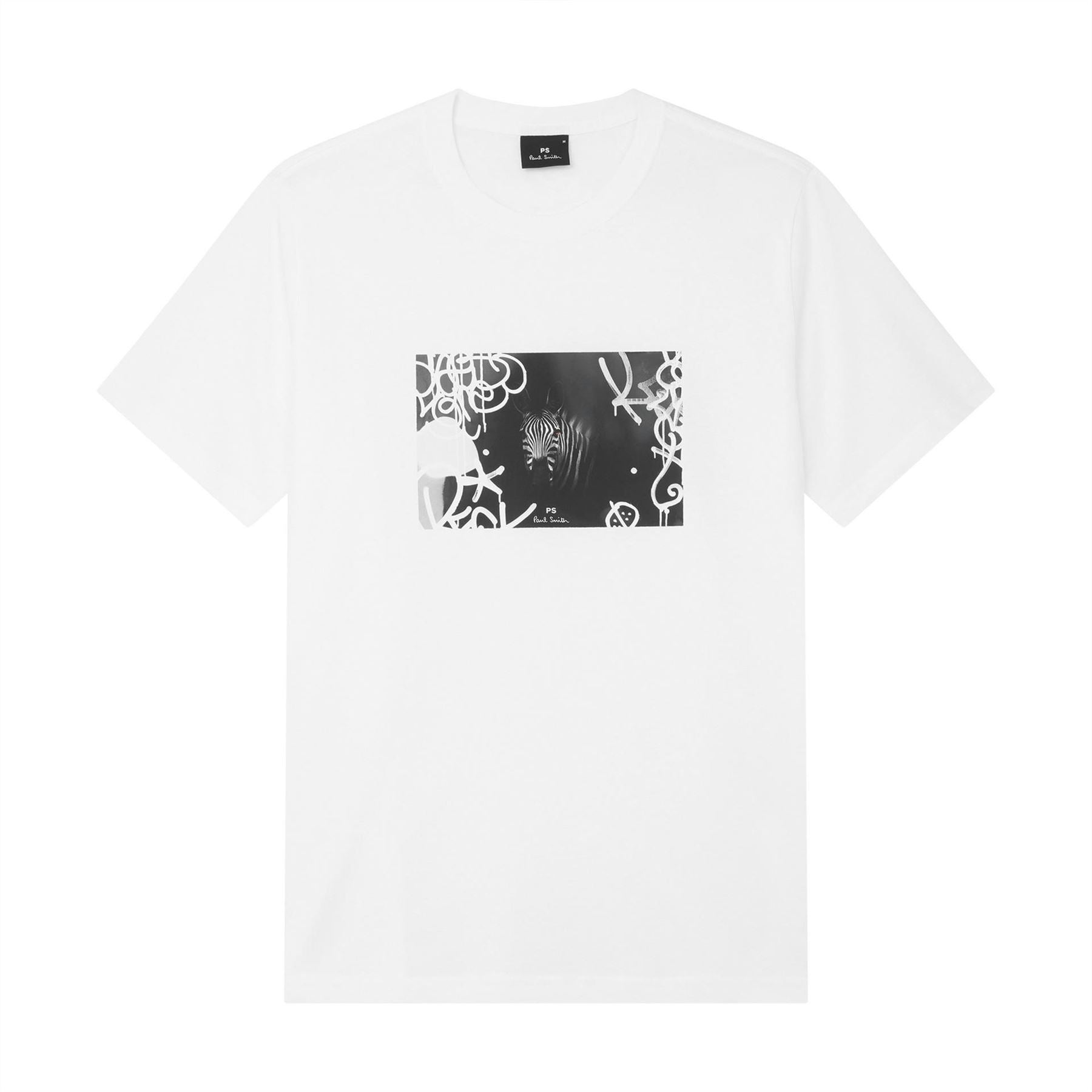 PS Paul Smith Graffiti Zebra Crew Neck Regular Fit T-Shirt