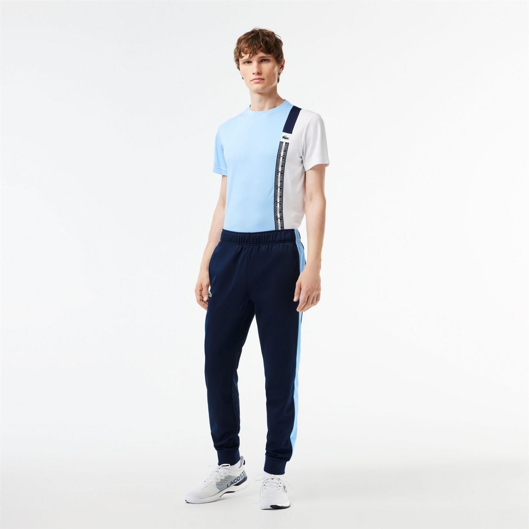 Lacoste Vertical Logo Color Block Slim Cut Track Pants