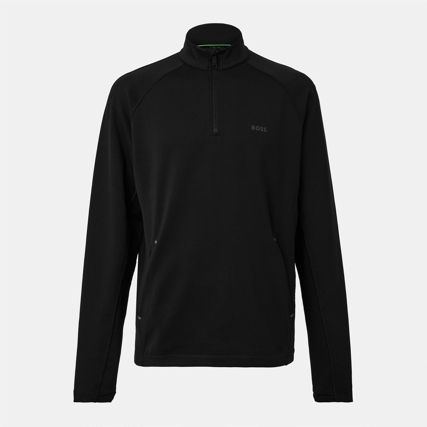 Boss Regular Fit Raglan Sleeve Zip Neck Sweatshirt