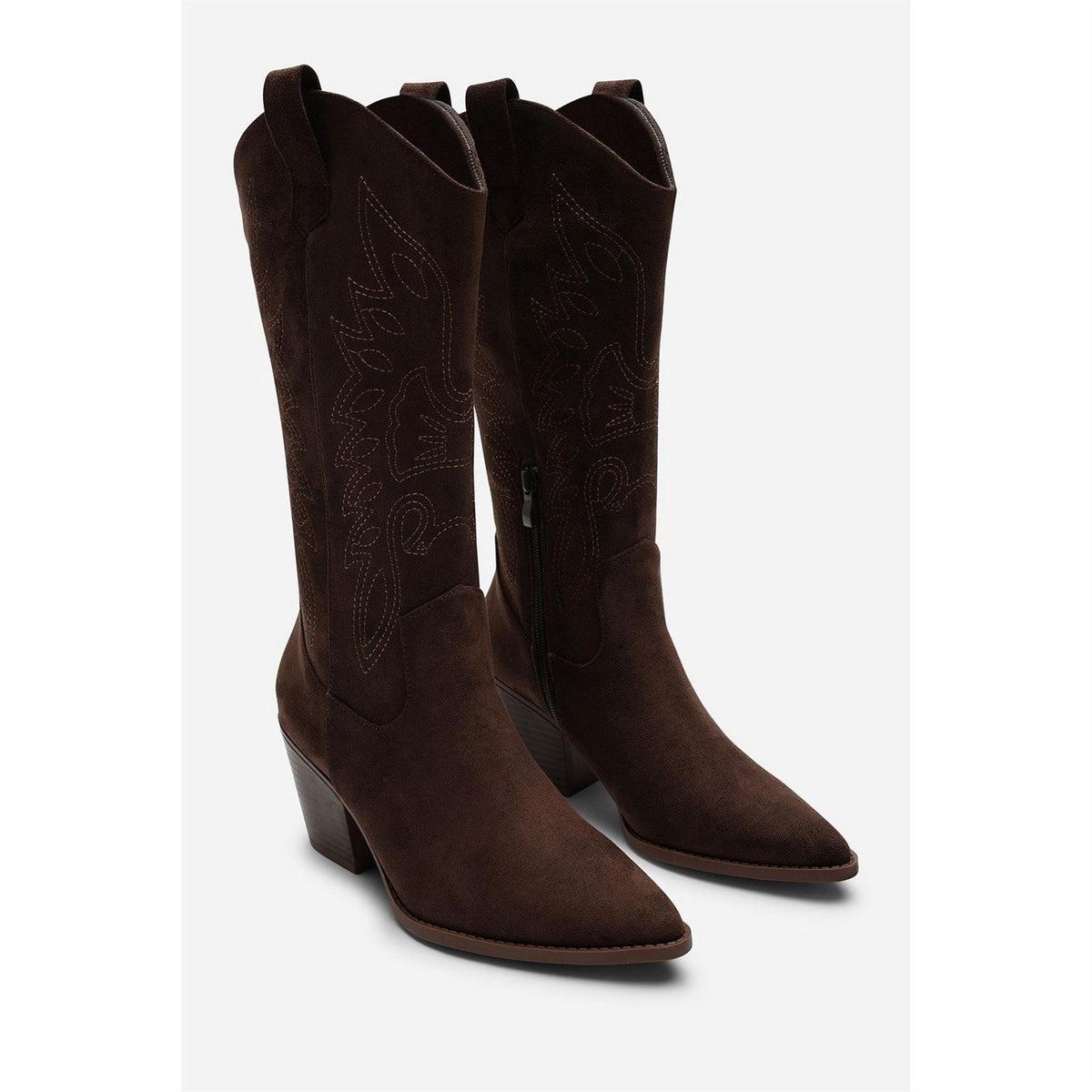 Wheres That From Calf Cowboy Boots Block Heel Western Embroidered