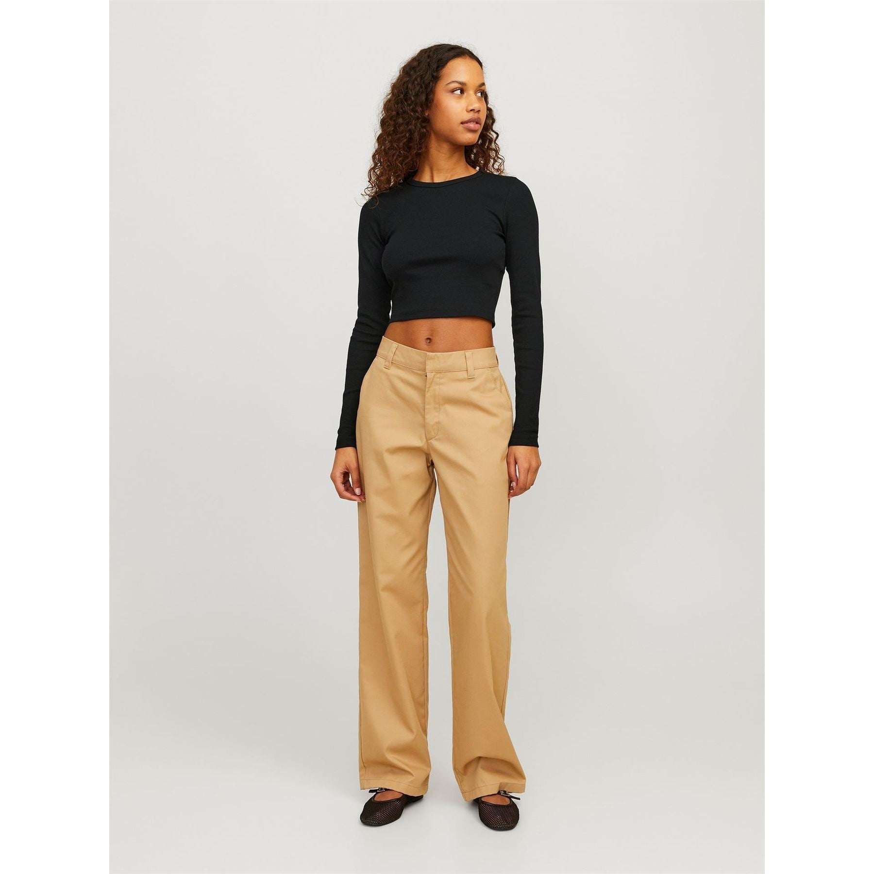 JJXX Feline Slim Fit Cropped Long Sleeve T-Shirt