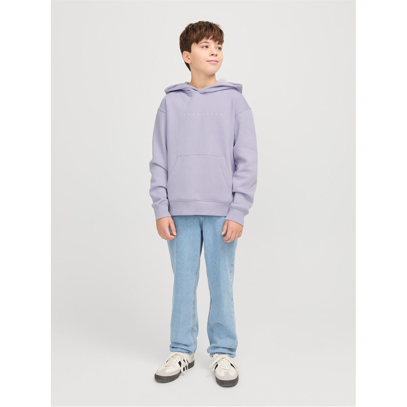 Jack and Jones Star Lettering Hooded Neck Kangaroo Pocket Sweatshirt