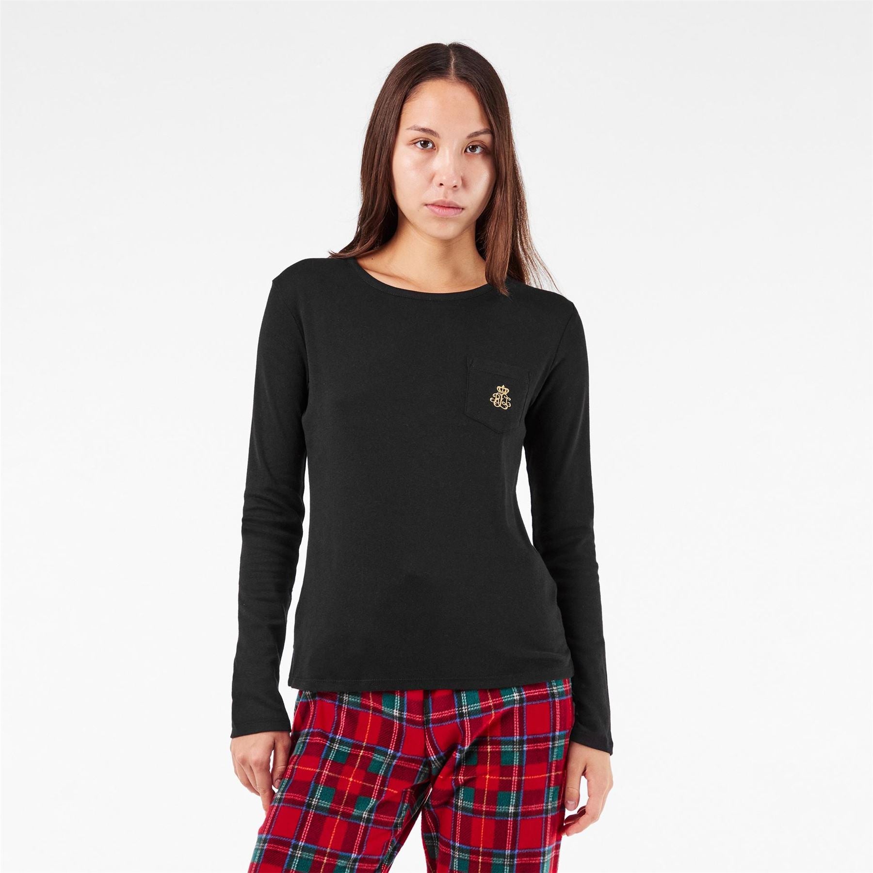 Lauren by Ralph Lauren Fleece Crew Neck Long Sleeve Pyjama Set