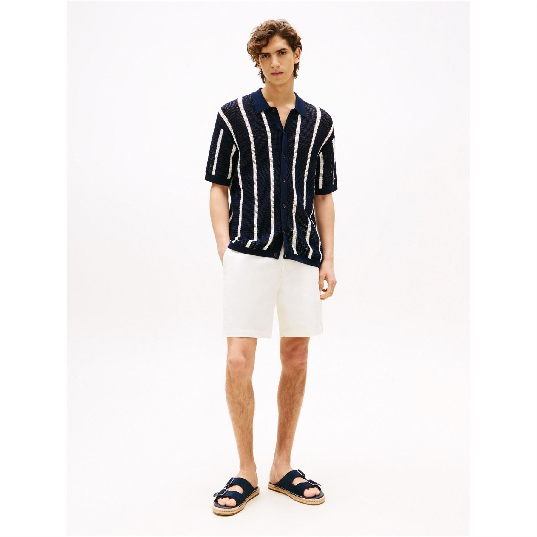 Tommy Hilfiger Vertical Stripe Regular Fit Short Sleeve Shirt