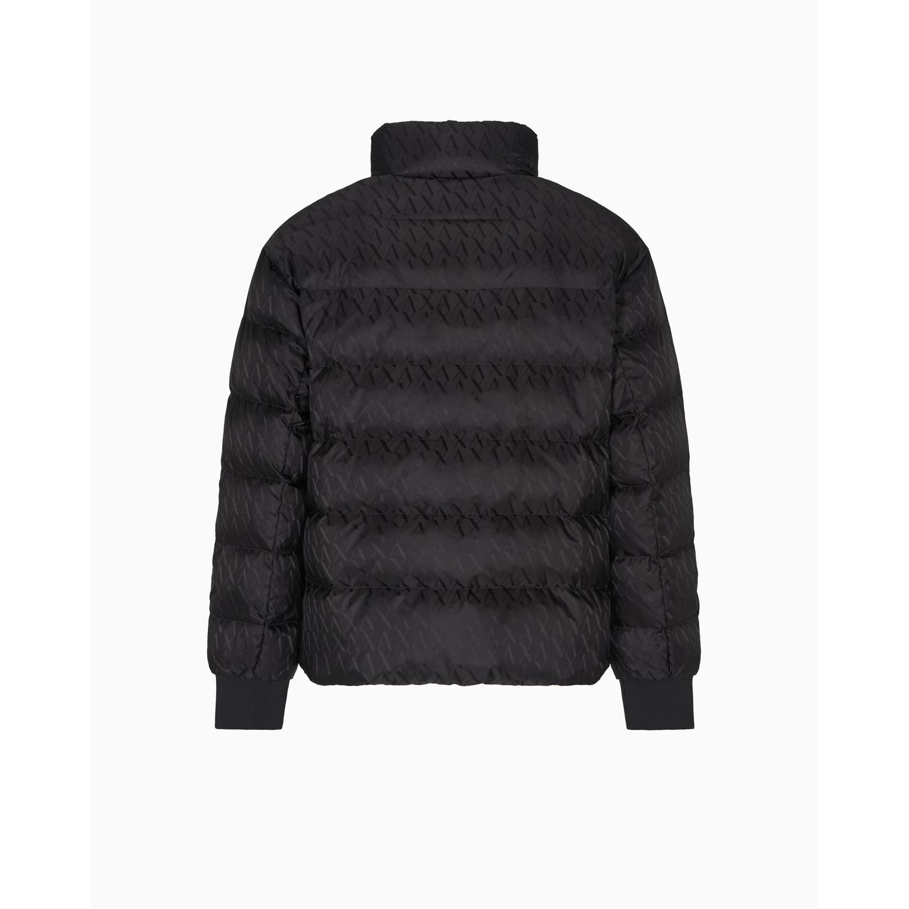 Armani Exchange Exchange Solid Patterned Ribbed Cuff Down Jacket