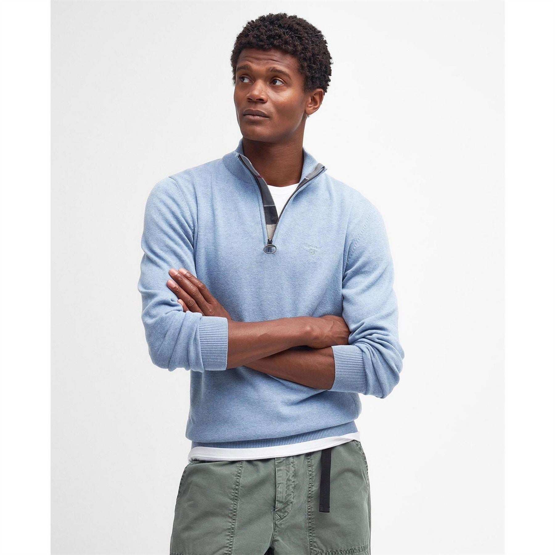 Barbour Half Zip Cotton Knitted Jumper