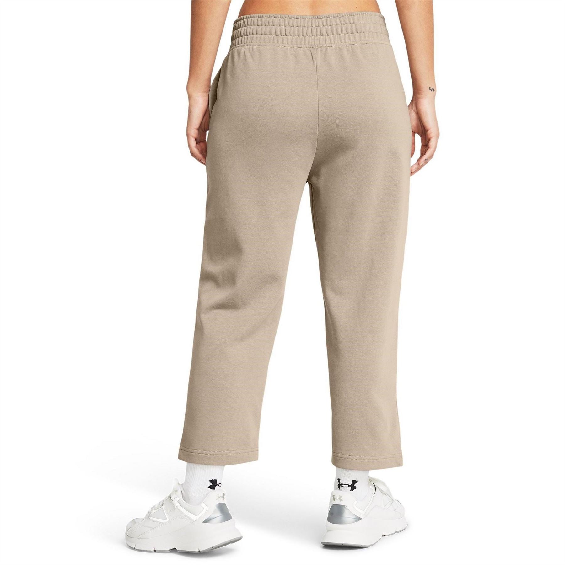 Under Armour Rival Terry Cropped Wide Leg Open Hem Jersey Jogger