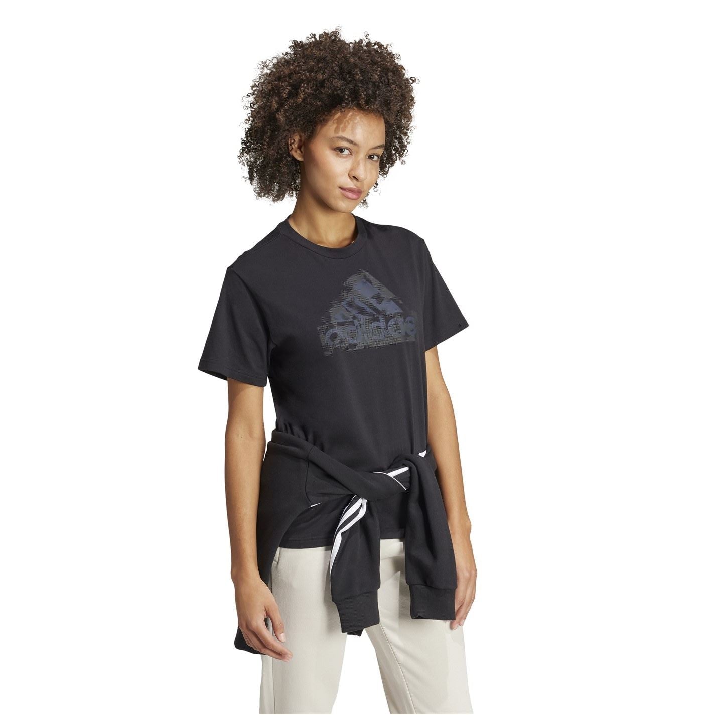 adidas Logo Print Crew Neck Short Sleeve Jersey T-Shirt