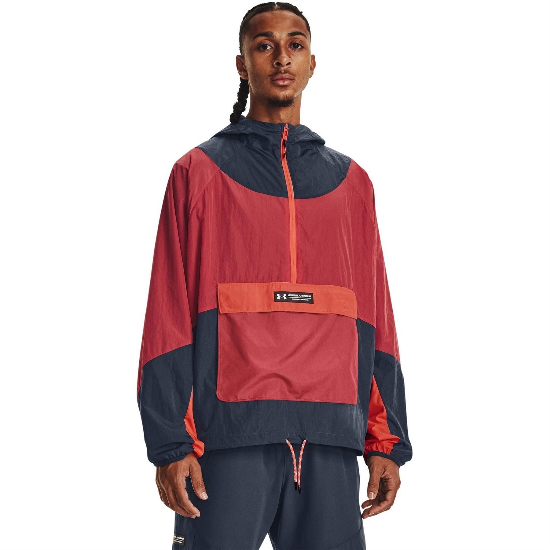 Under Armour Mens Armour Ua Rush Woven Half Zip Anorak Tracksuit Top