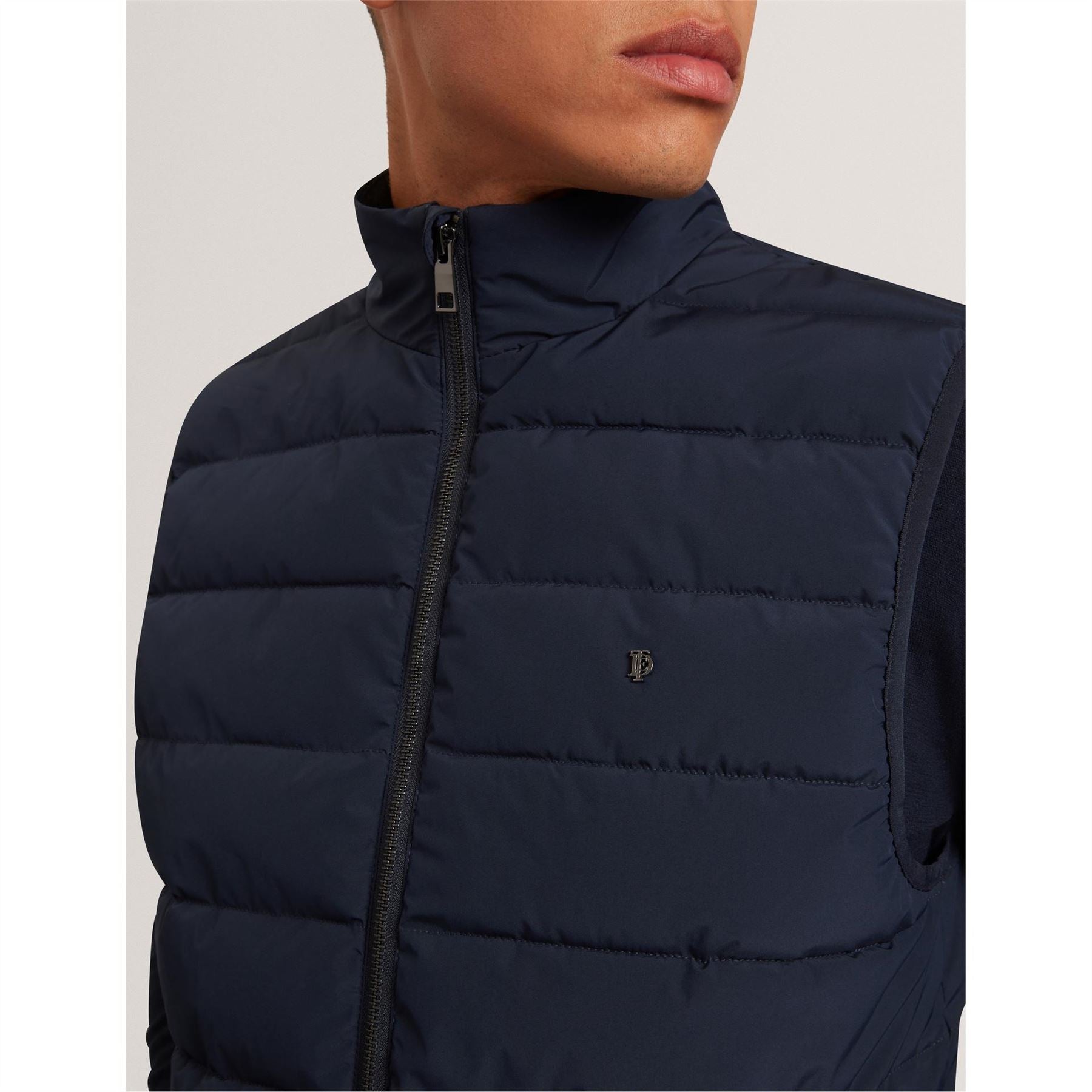 Ted Baker Quilted Horizontal Stripe Puffer Coat
