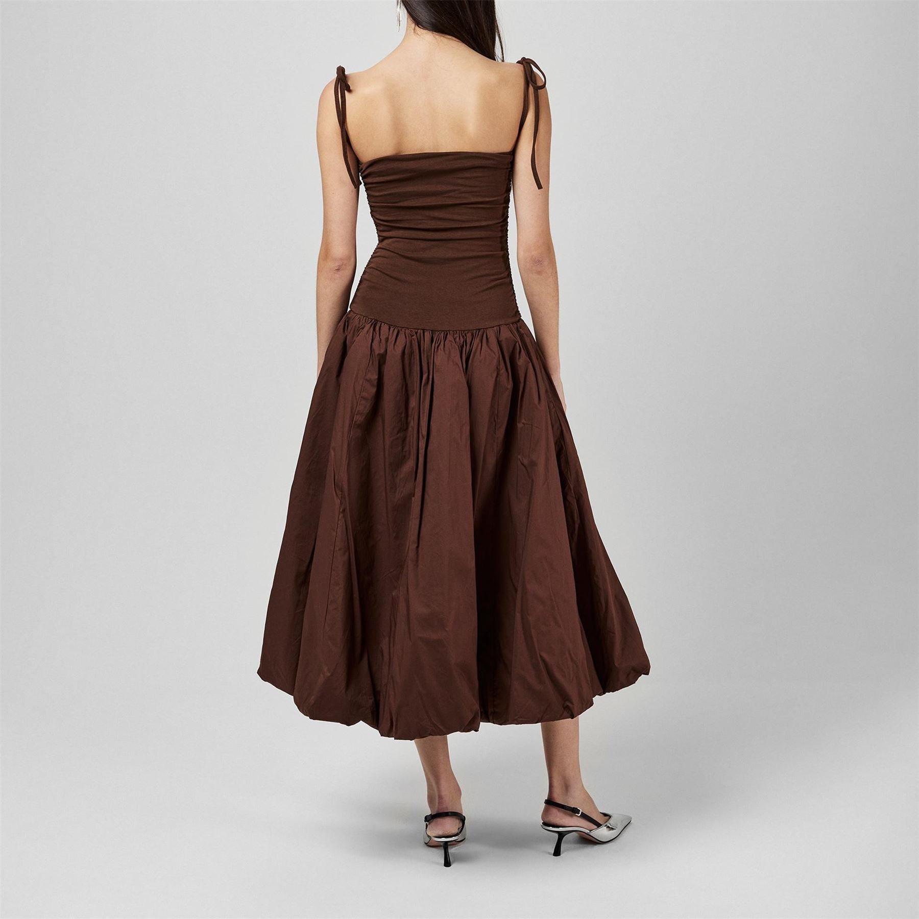 AmyLynn Amy Lynn Alexa Shoulder Tie Ultra Mini Peplum Dress