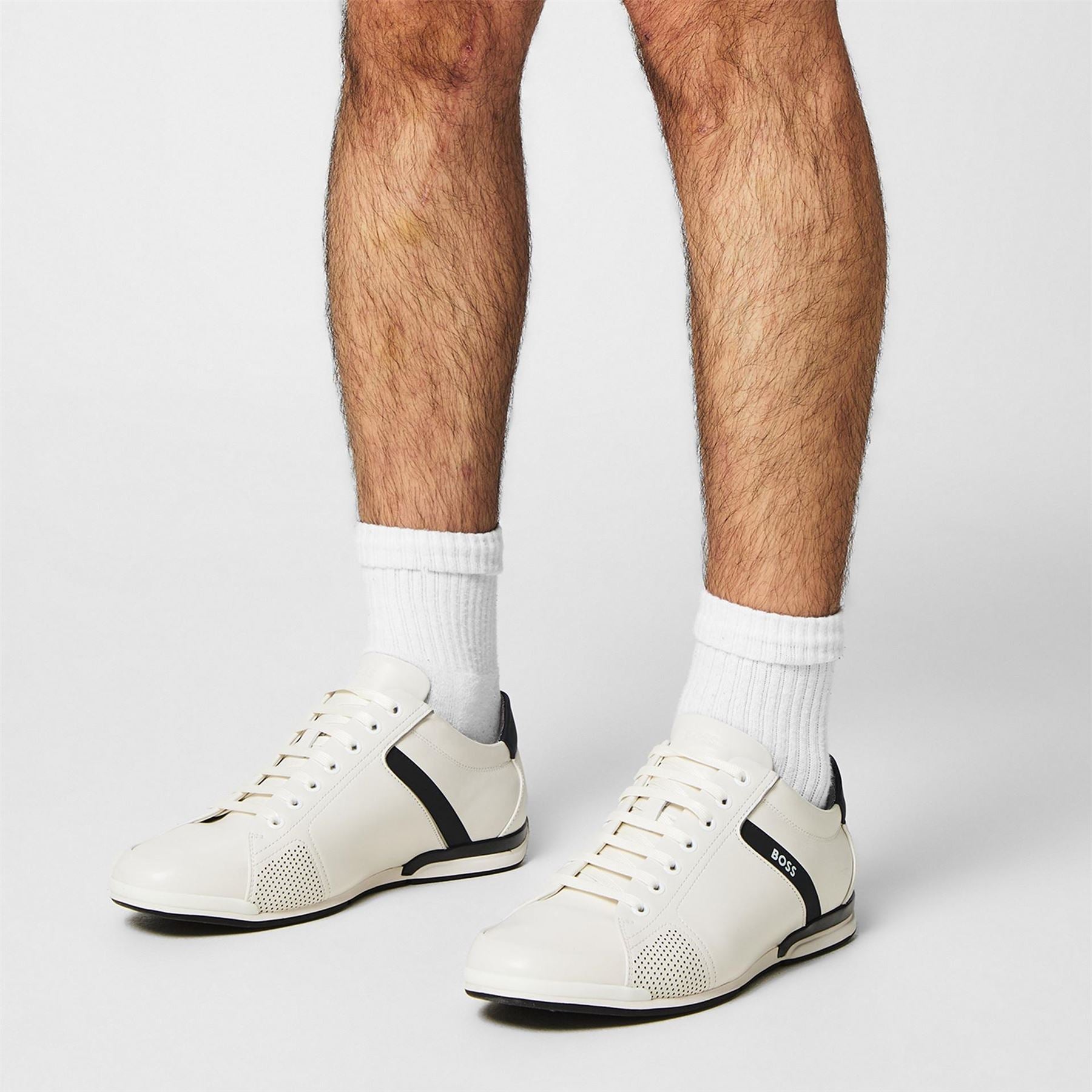 Boss Saturn Smooth Low Top Premium Leather Trainers