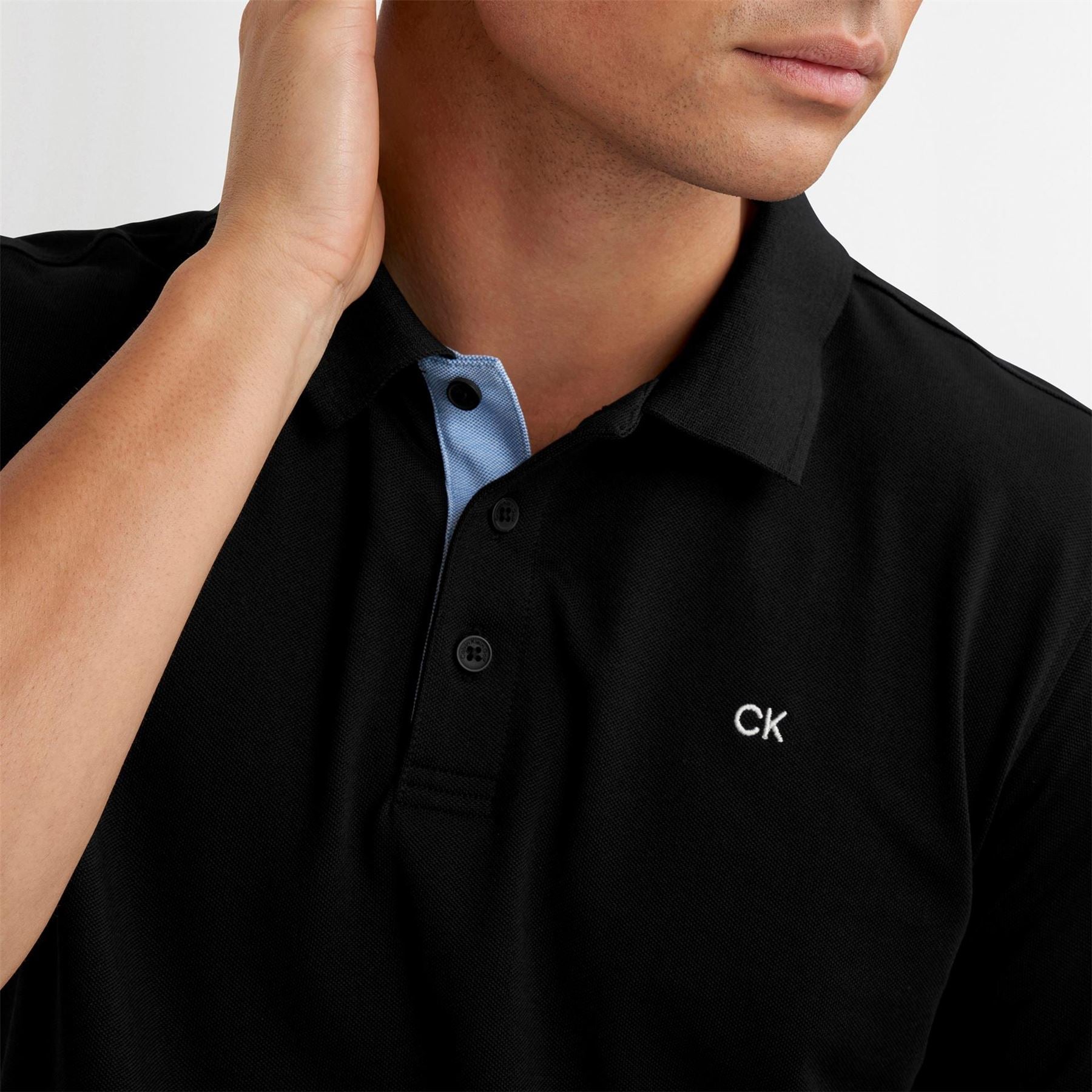 Calvin Klein Golf Embroidered Collared Neck Short Sleeve Polo Shirt