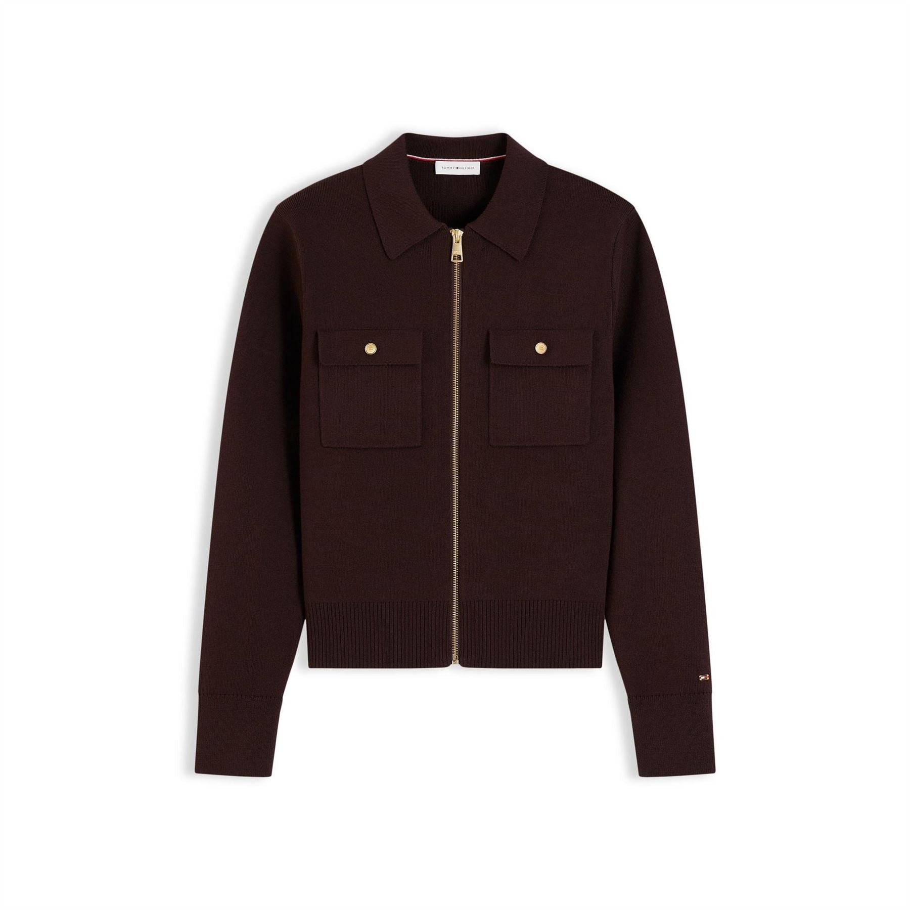 Tommy Hilfiger Needle Knit Long Sleeve Full Zip Top