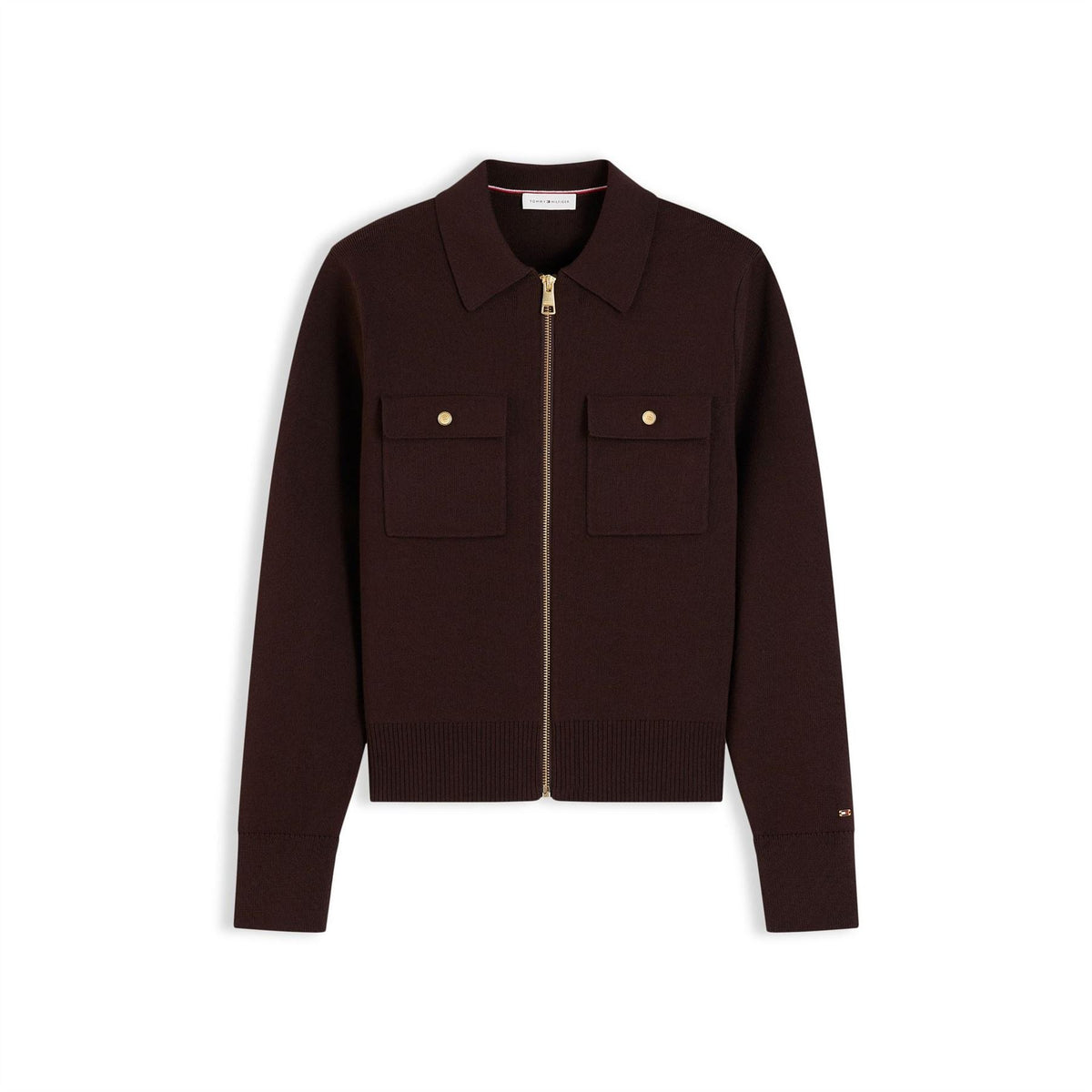 Tommy Hilfiger Needle Knit Long Sleeve Full Zip Top
