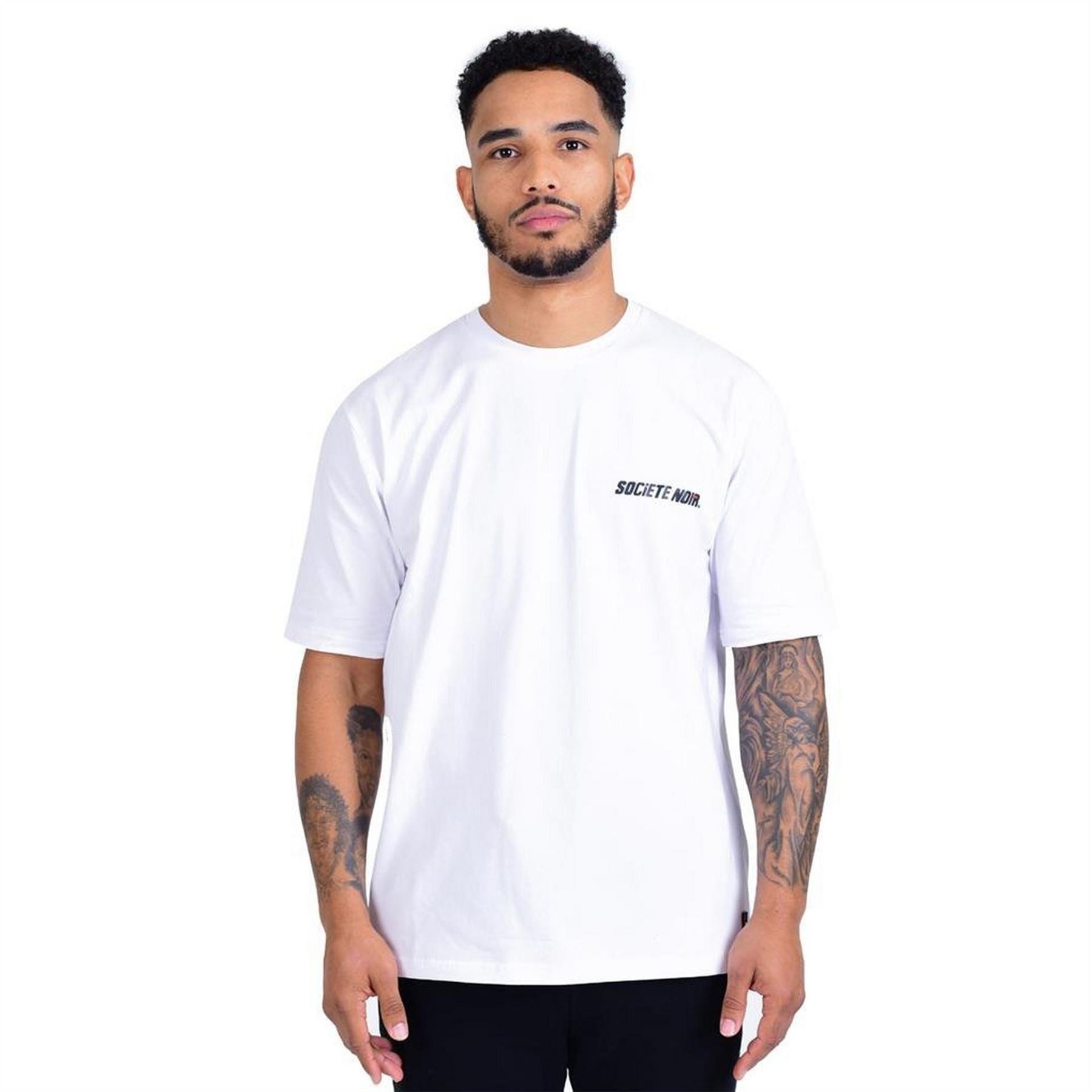 Societe Noir Lavitesse Printed Logo Crew Neck Boyfriend T-Shirt