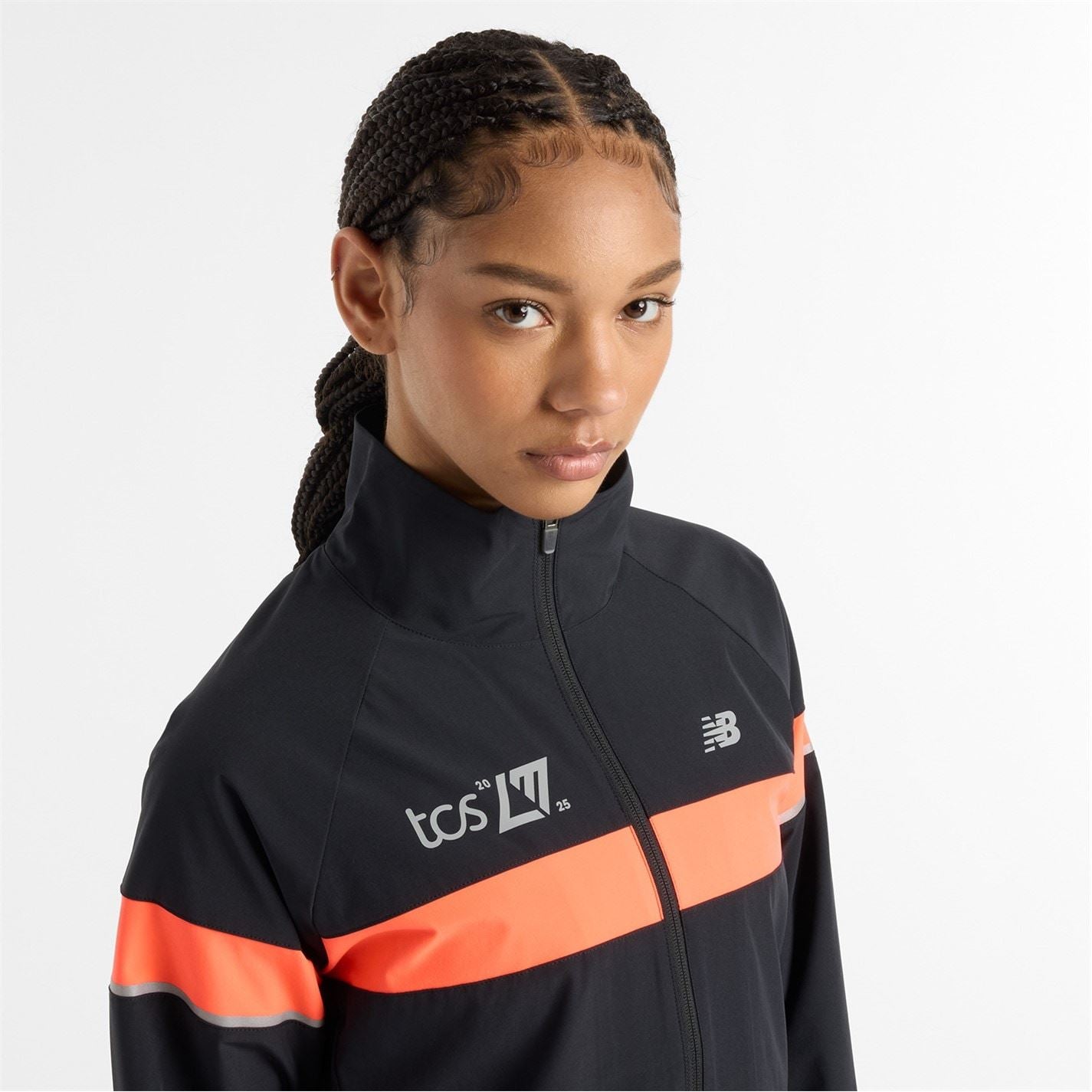 New Balance Womens Balance Ldn Mth Jacket Bk Larg Running Jacket