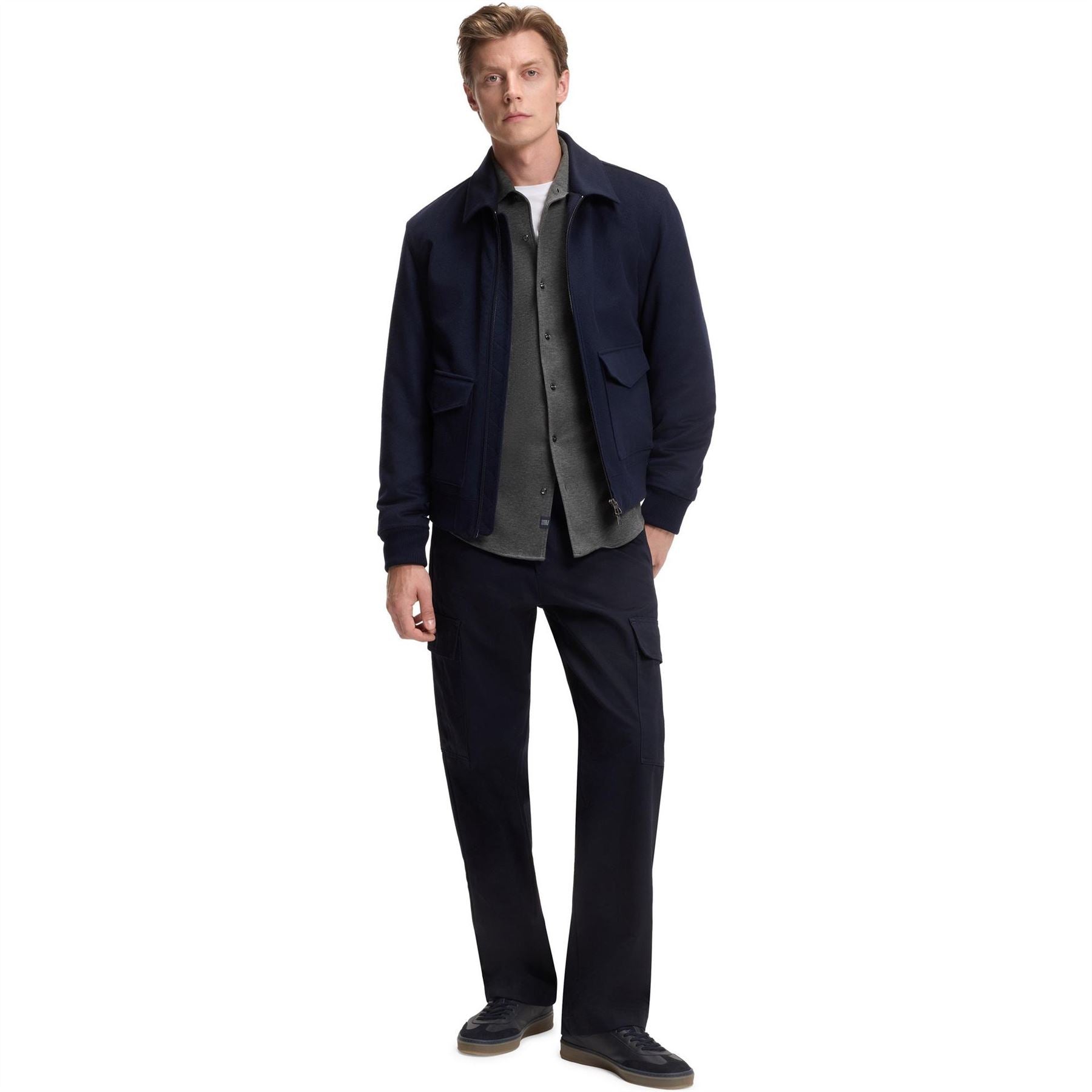 Boss Rudy Double Breasted Lyocell Long Sleeve Slim Fit Shirt