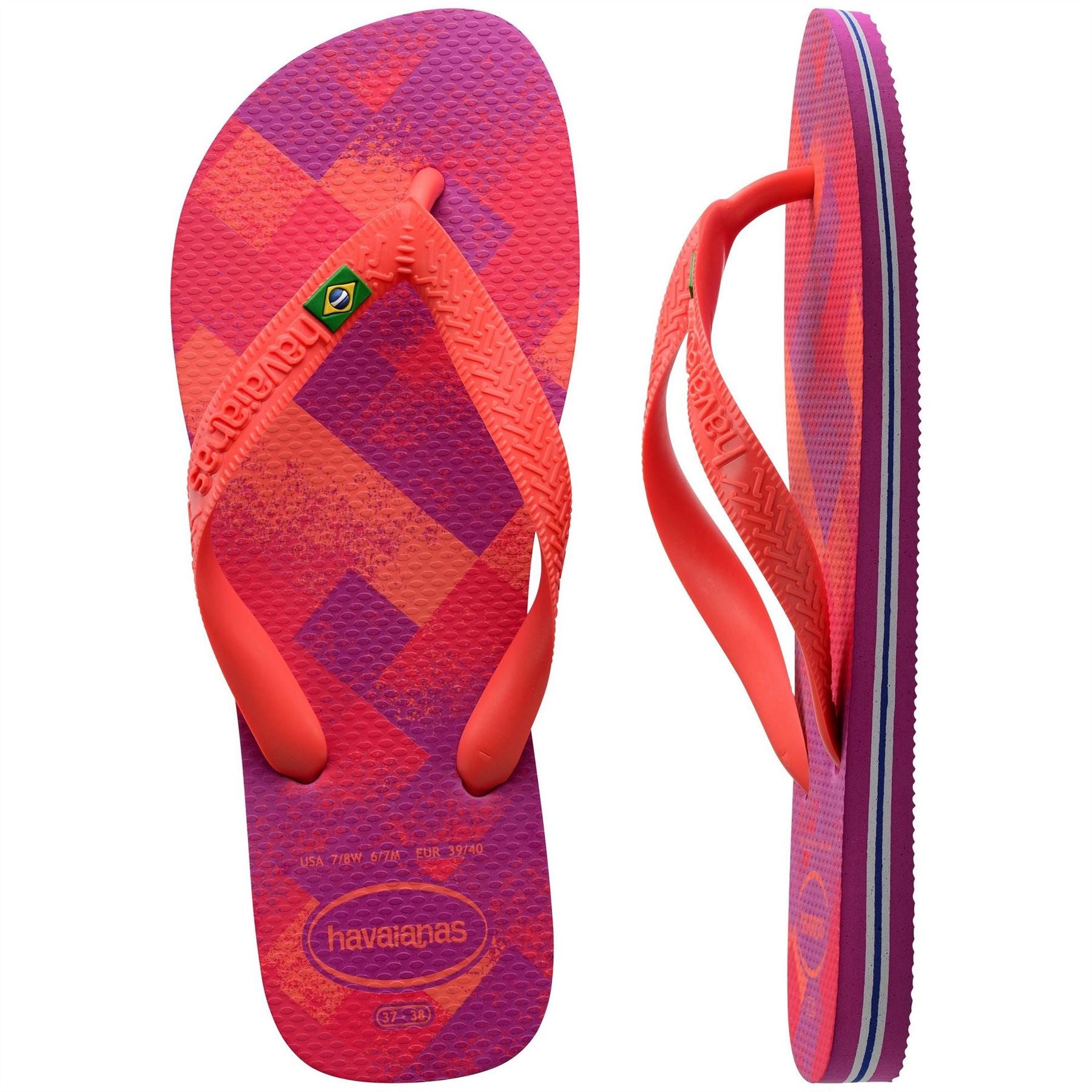 Havaianas Mens Hav. Brasil Fresh Black Black Leaf Flip Flops