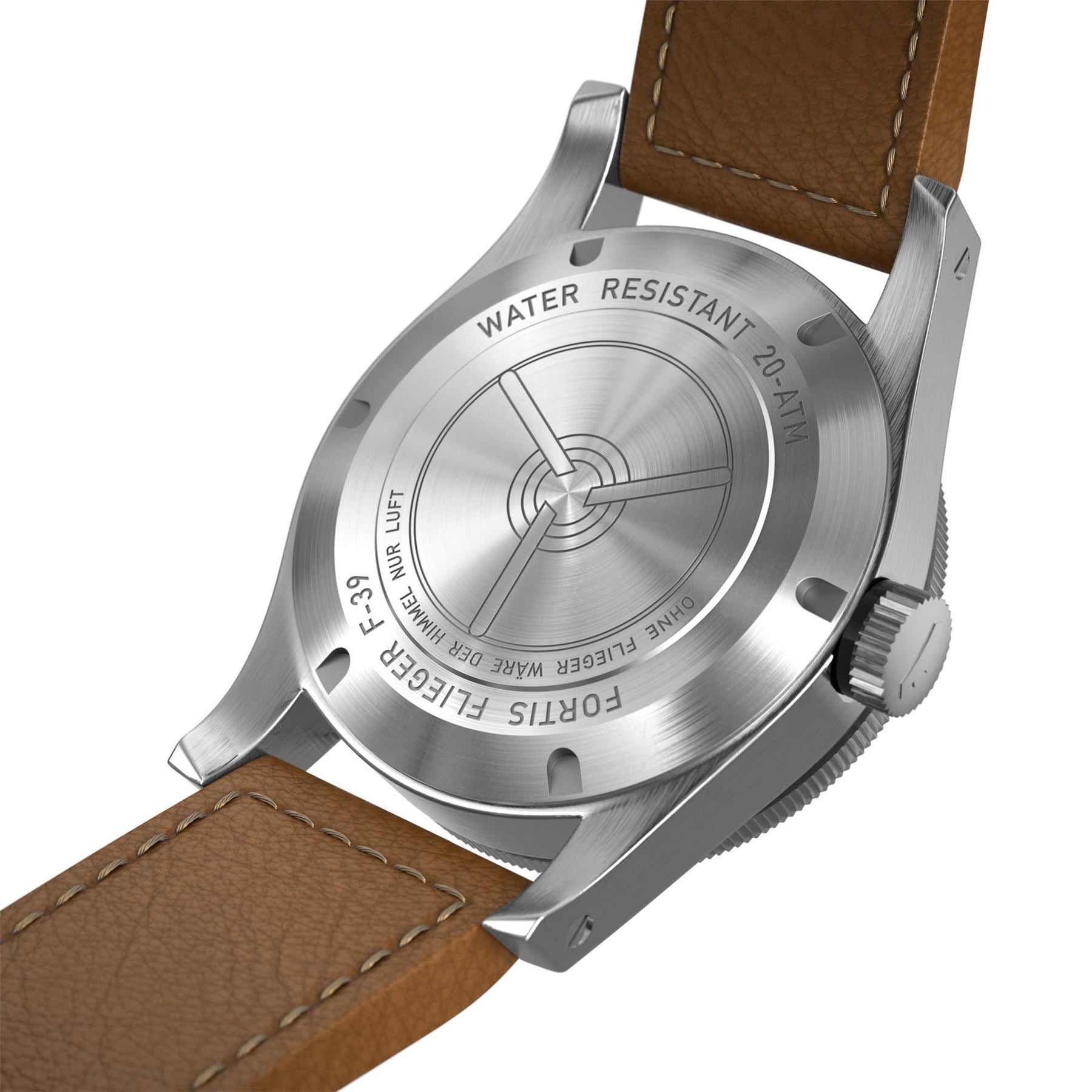 Fortis Flieger Stainless Steel Leather Strap Automatic Auto Analogue Watch
