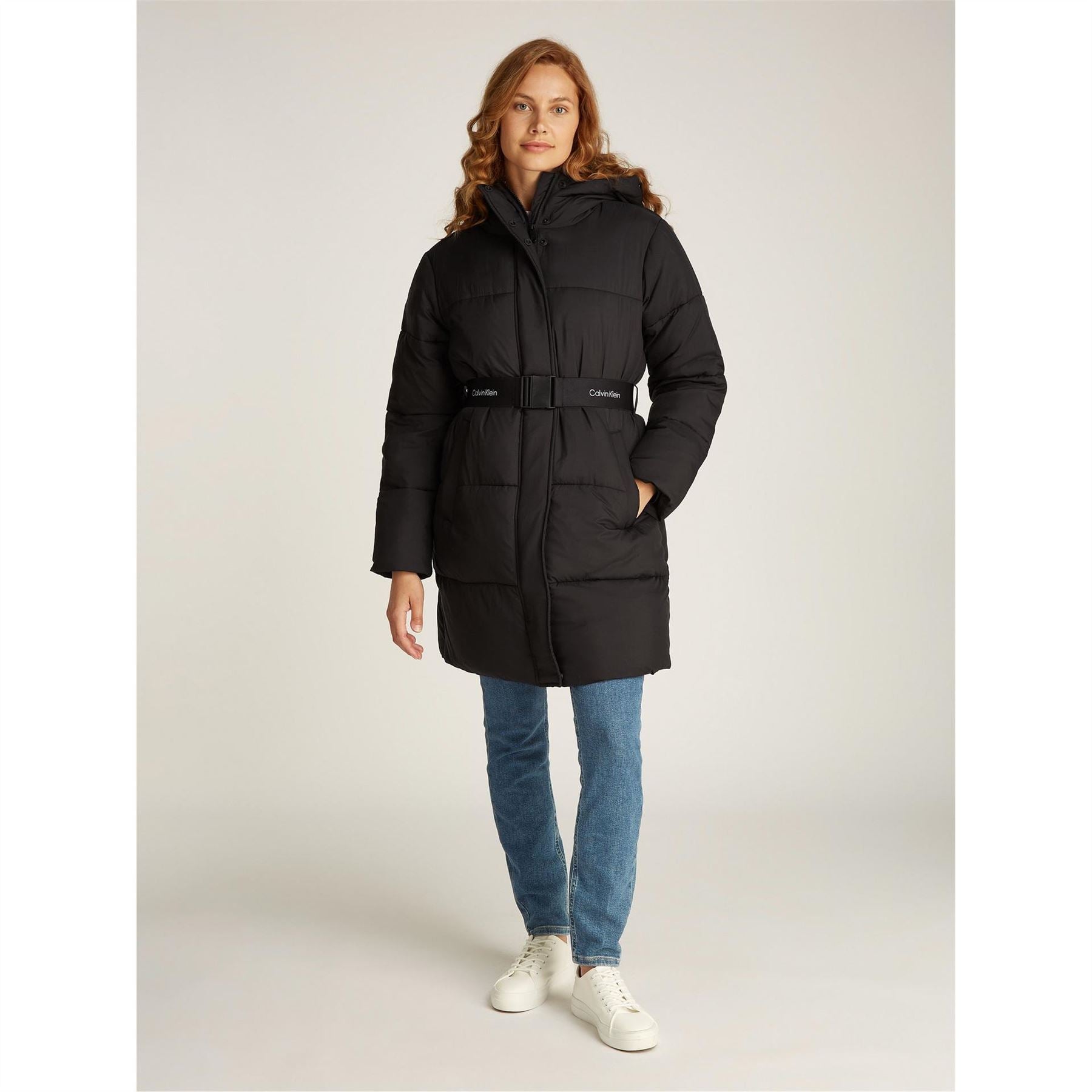 Calvin Klein Jeans Logo Belt Insulated Short Puffer Jacket