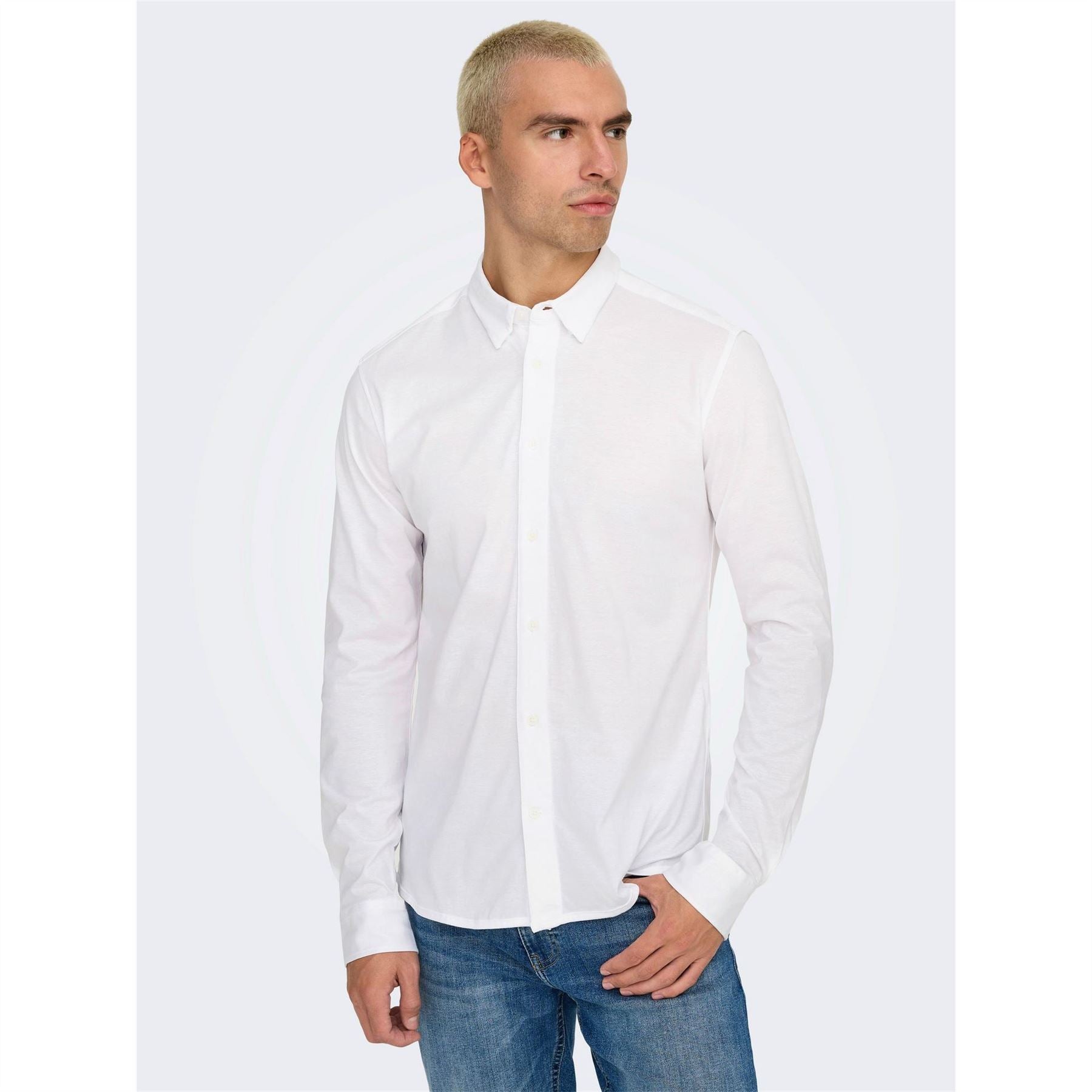 Only Regular Fit Long Sleeve Point Collar Shirt