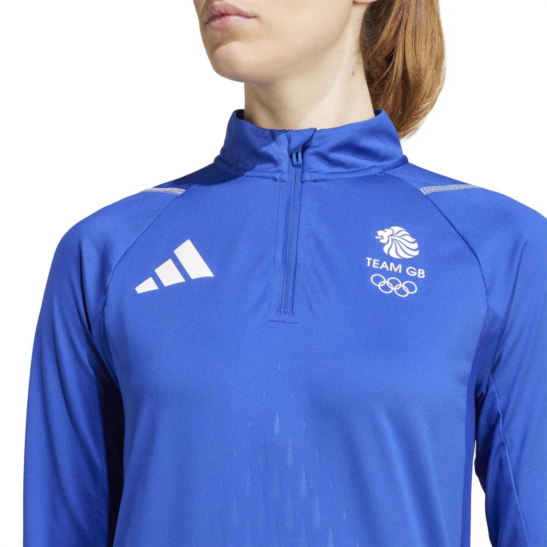 adidas Team GB Funnel Neck Long Sleeve Athletic Top