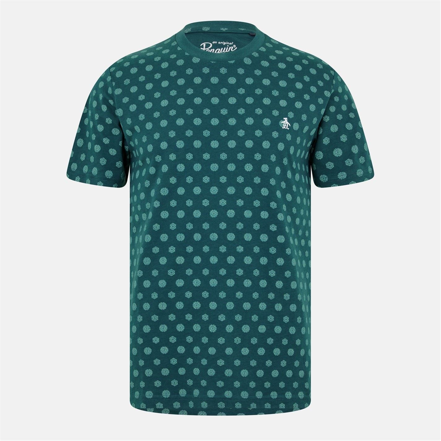 Original Penguin Geographic Print Crew Neck Regular Fit T-Shirt