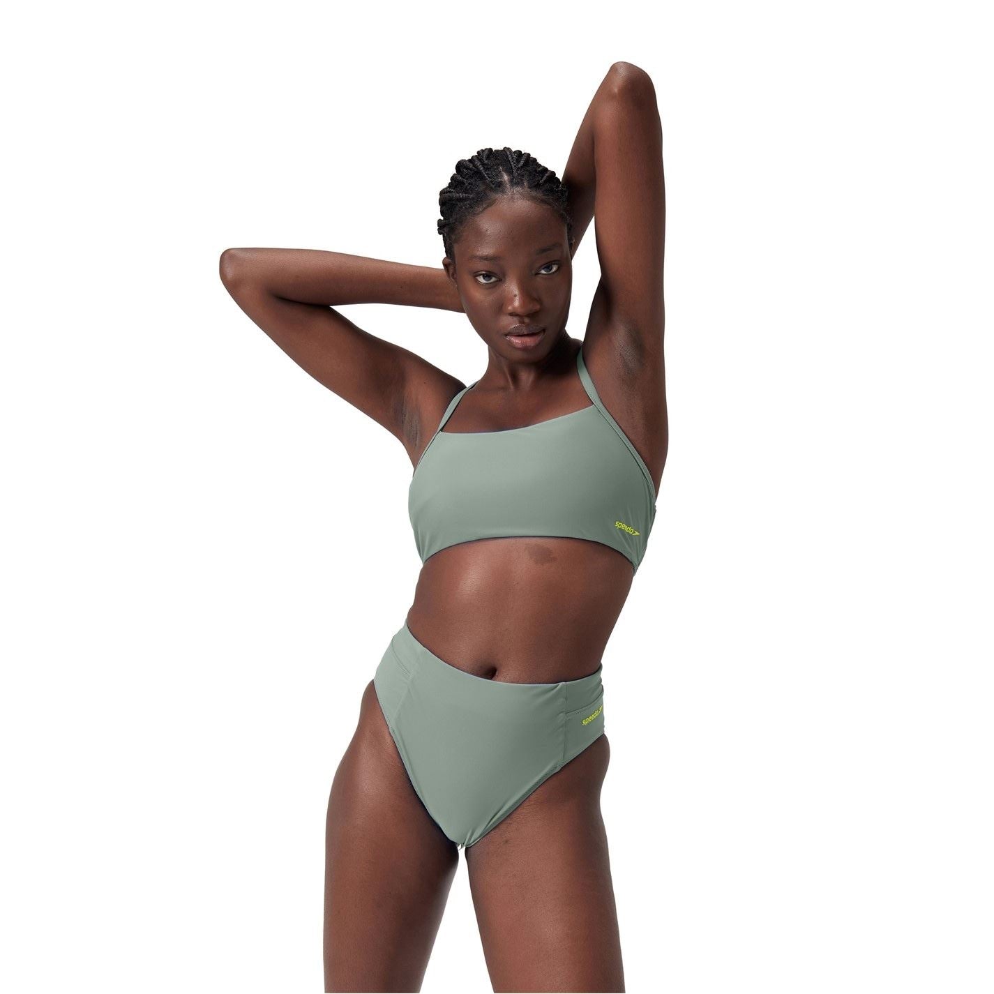 Speedo High Leg Mid Waist Bikini Bottom