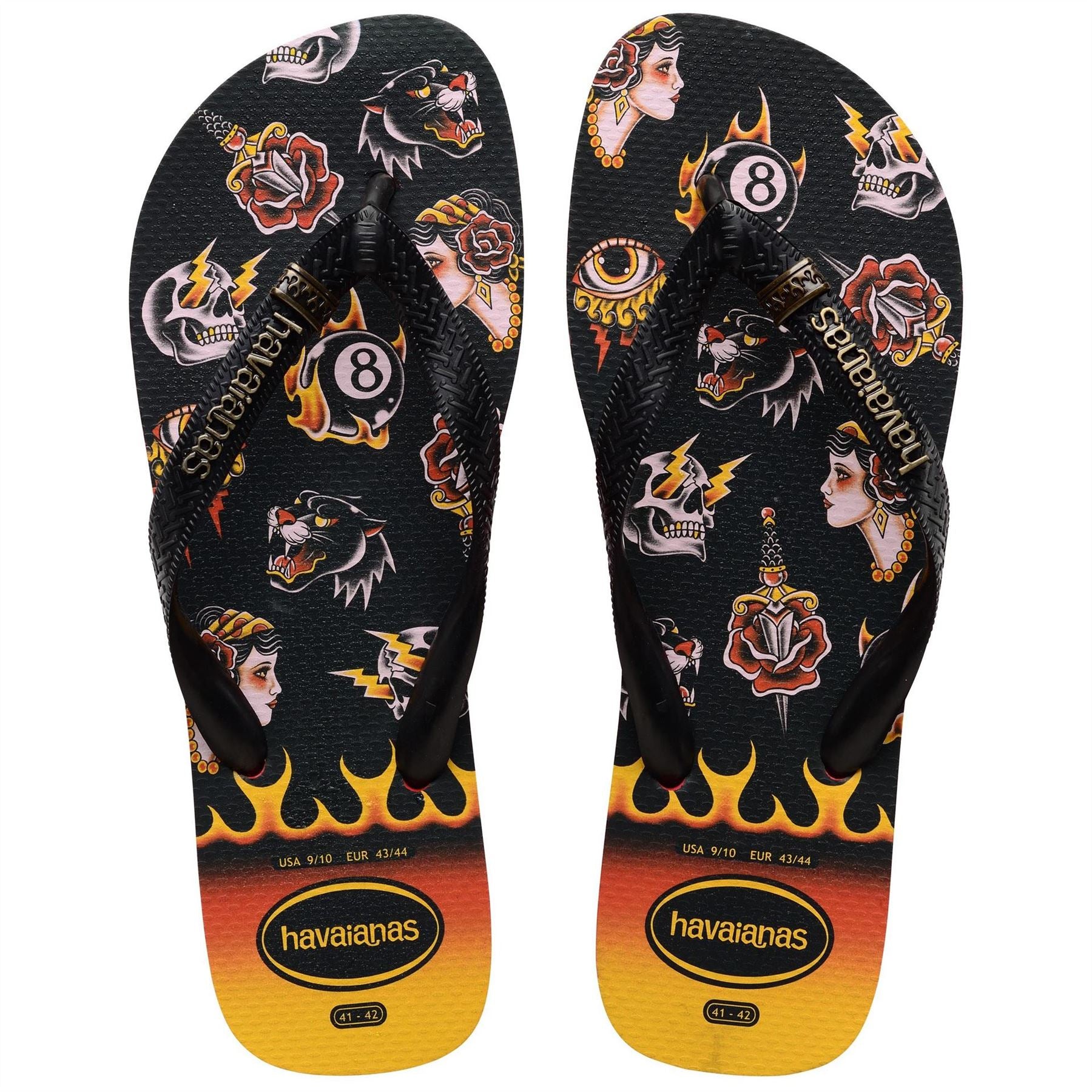 Havaianas Womens Hav. Top Tribo Ruby Red Black 39 40 Flip Flops