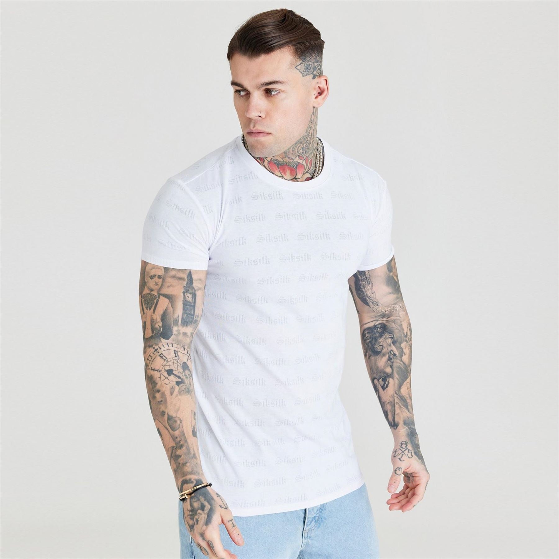 SikSilk Crew Neck Regular Fit T-Shirt