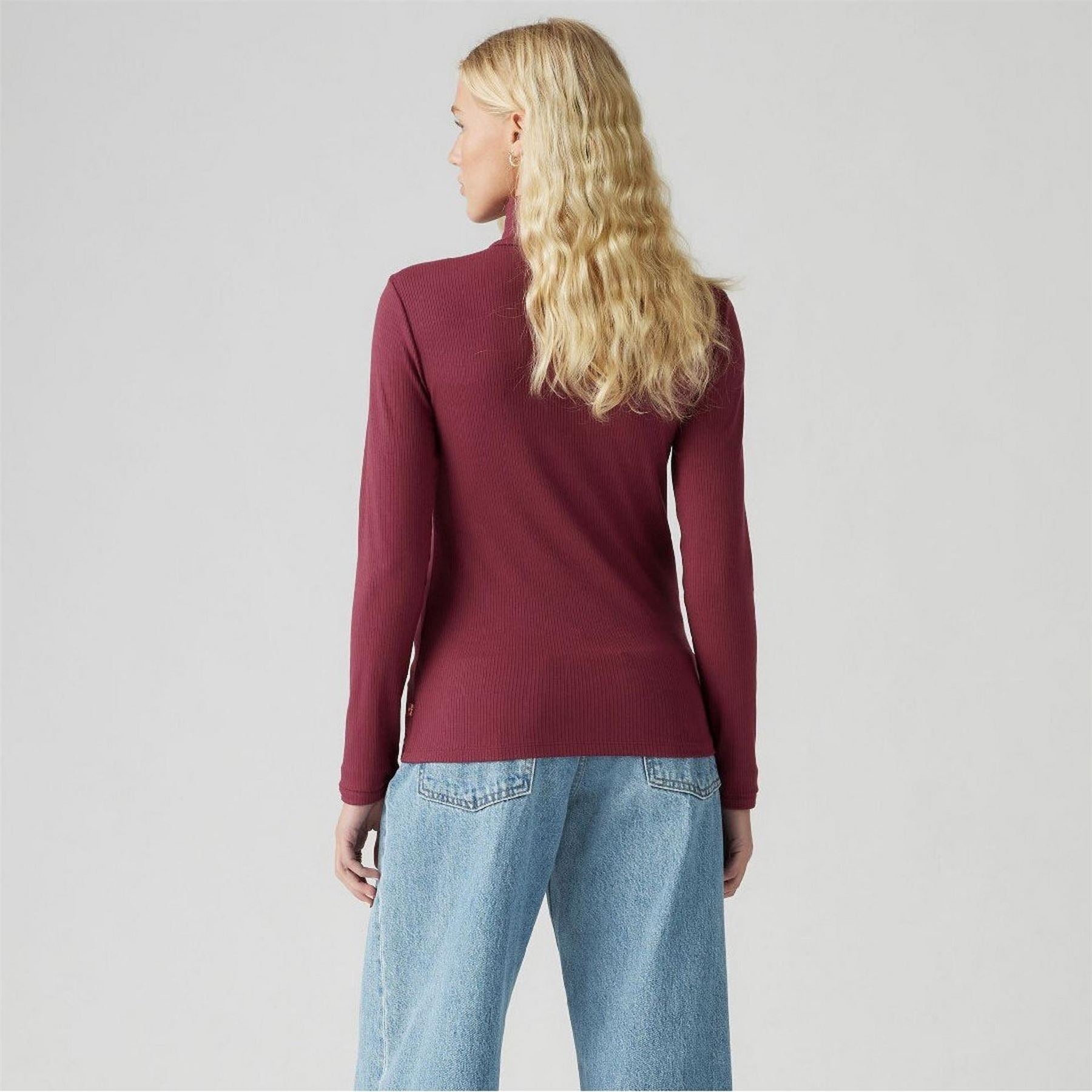 Levis Dreamy Turtleneck Burgundy Long Sleeve T Shirt