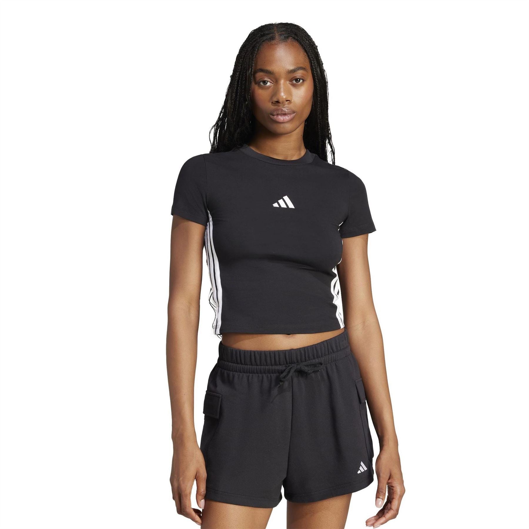 adidas Womens Essentials 3 Stripes Slim Baby T-Shirt