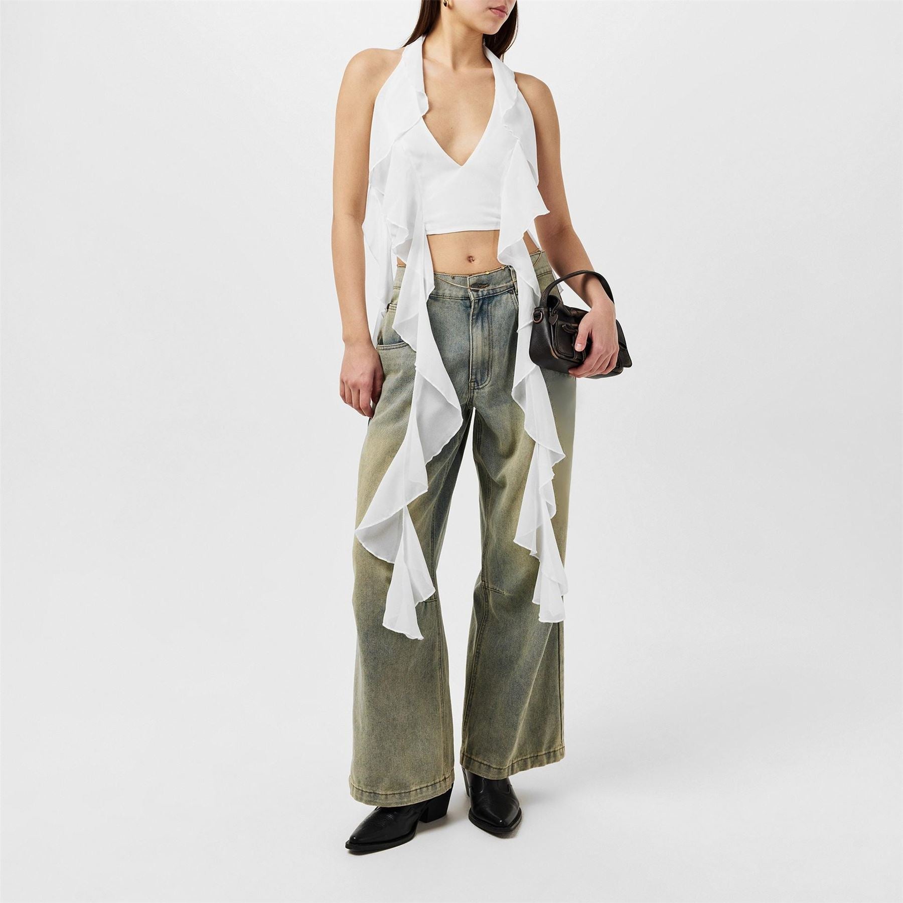 Missy Empire Halter Frill Detail Top