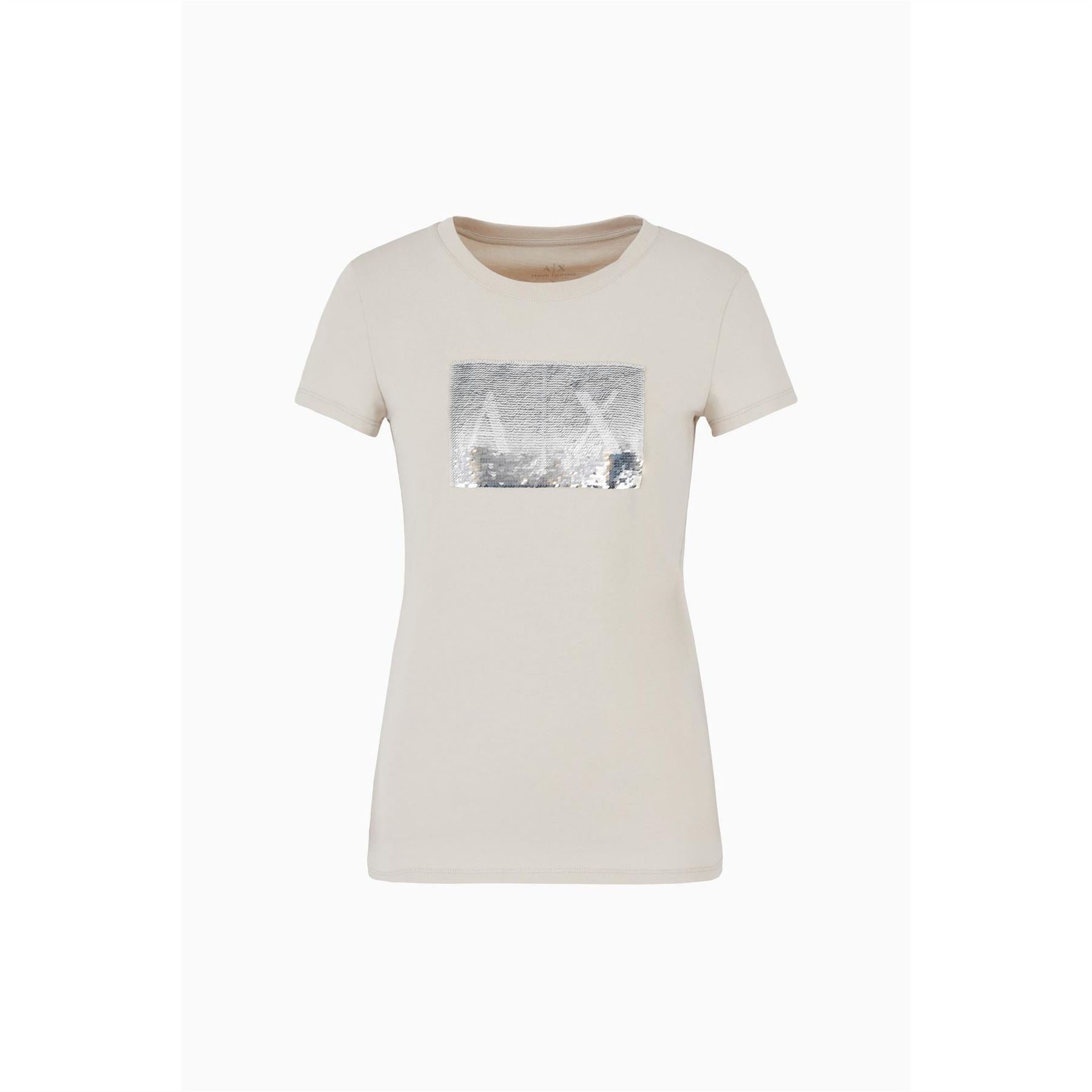 Armani Exchange Sequin Crew Neck Regular Fit T-Shirt