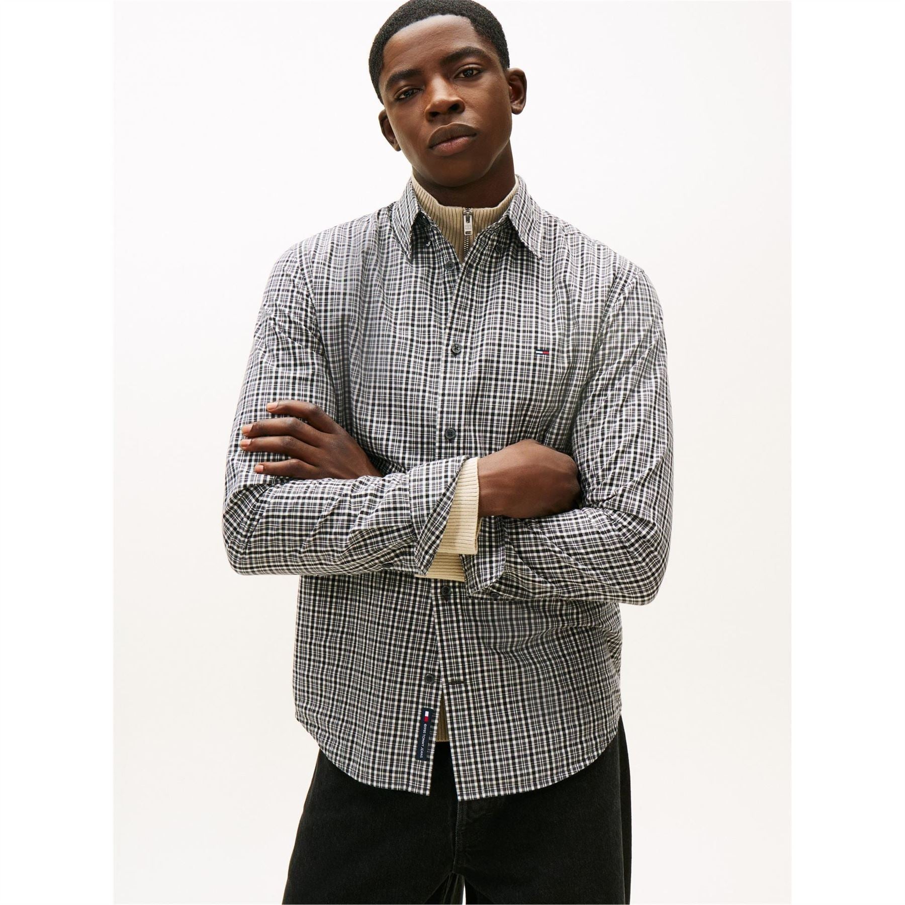 Tommy Jeans Poplin Collared Neck Long Sleeve Shirt