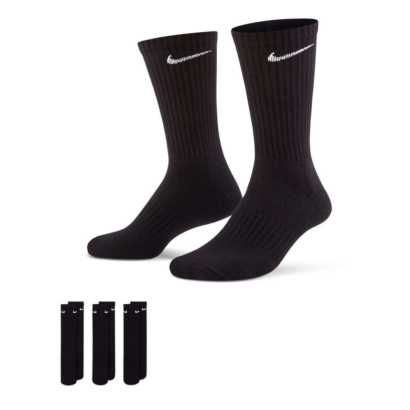 Nike Everyday 3 Pack Cotton Cushioned Crew Socks Unisex