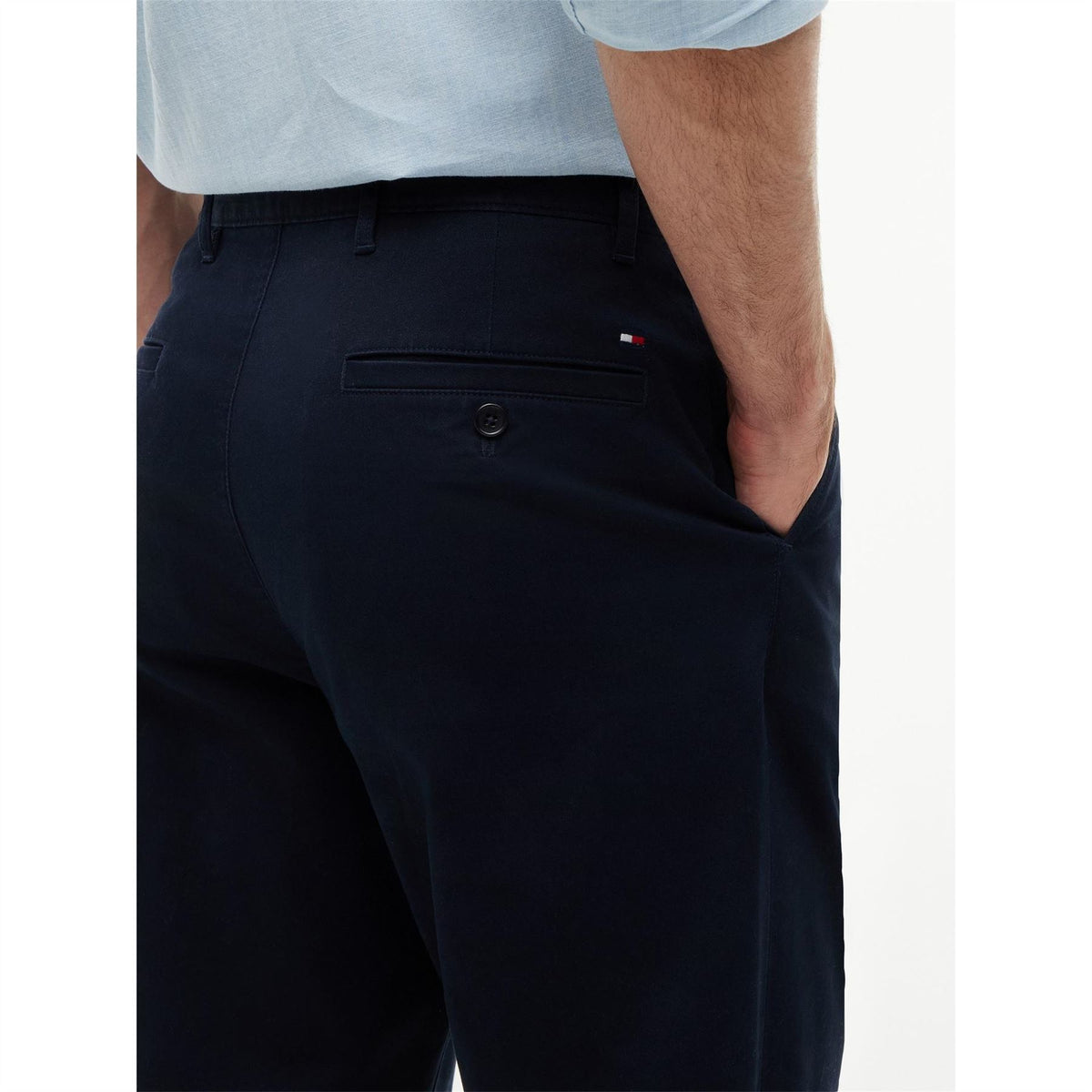 Tommy Hilfiger Dover Essential Twill Cotton Mid Rise Straight Leg Trousers