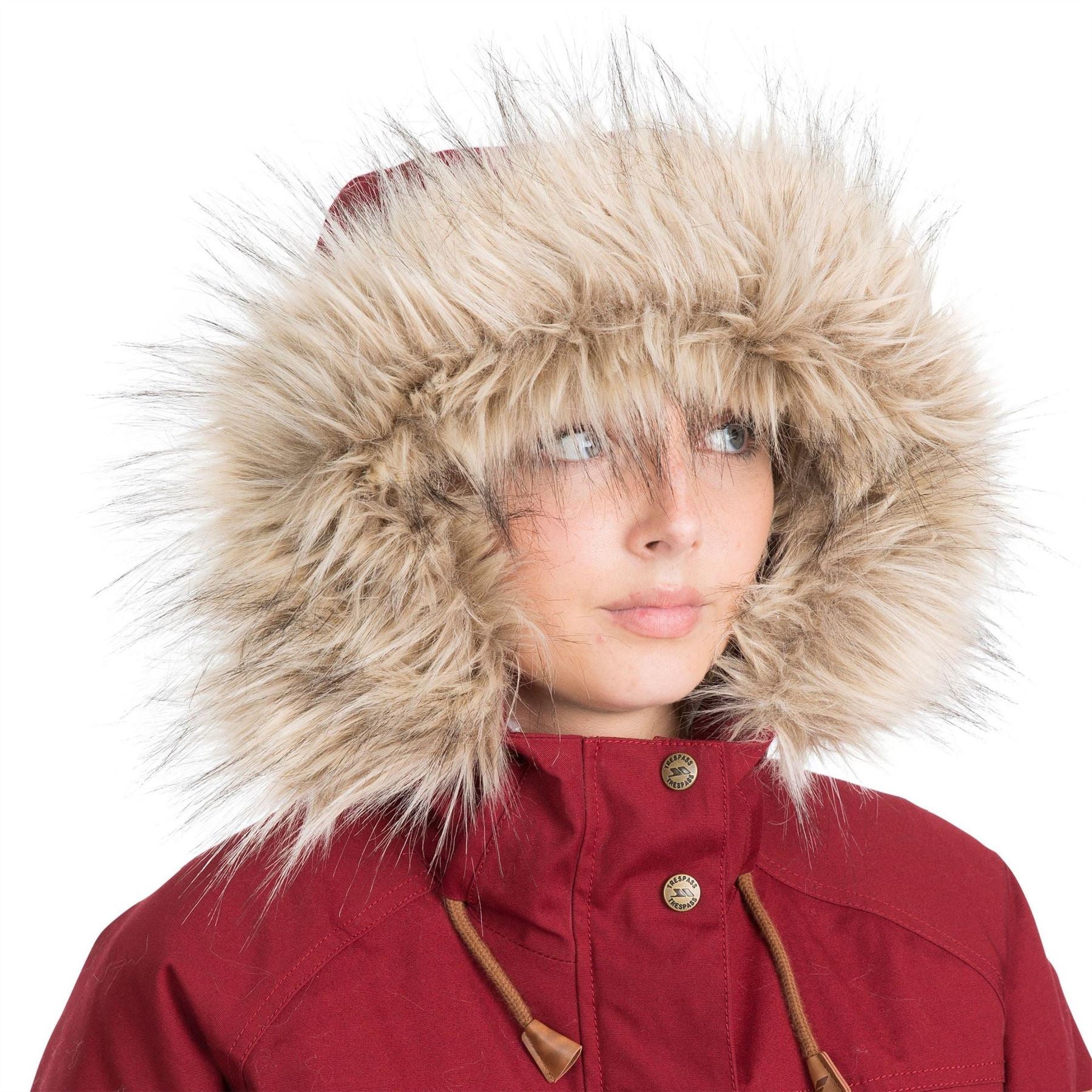 Trespass Faithful Hooded Solid Patterned Parka Coat